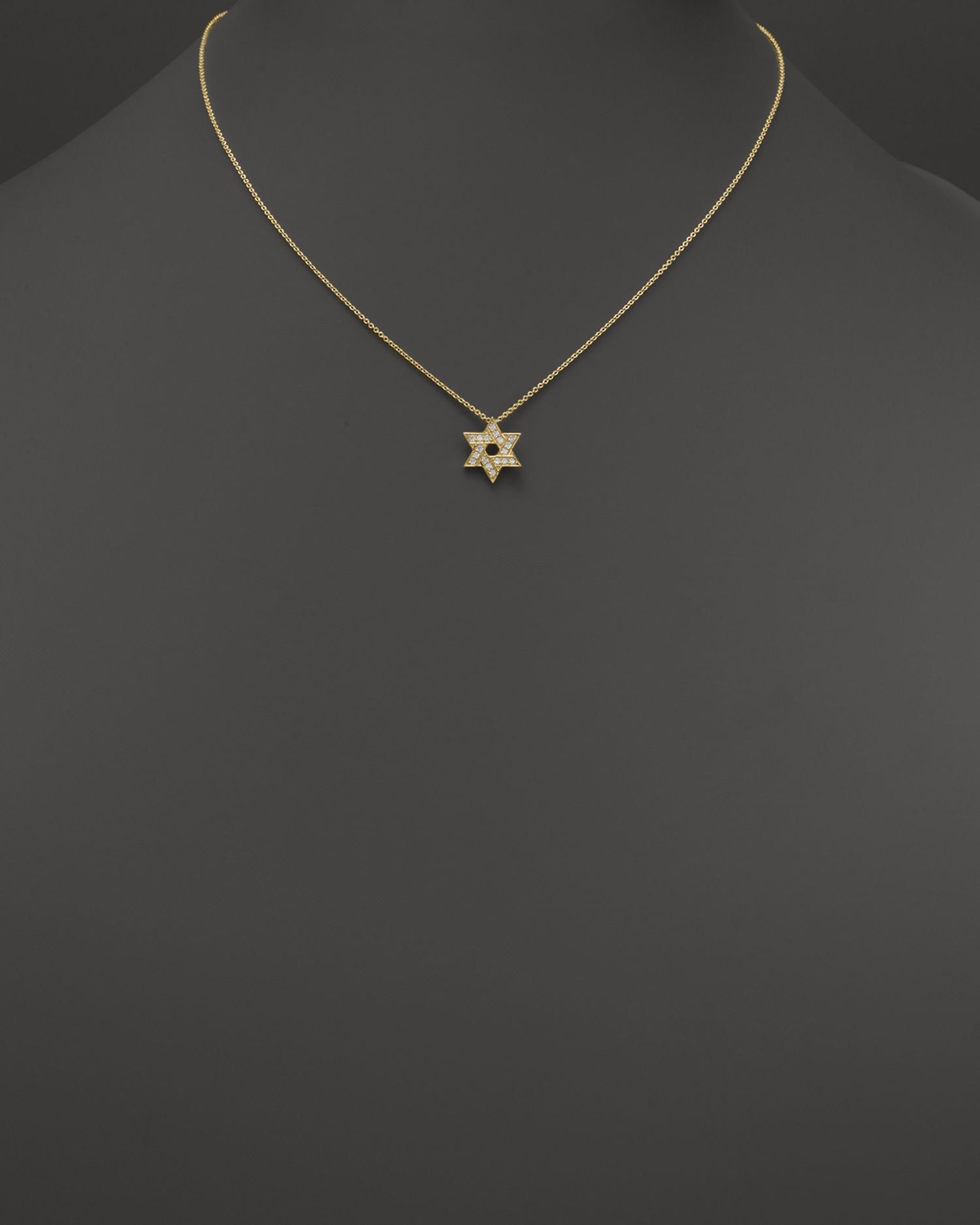 Diamond Star of David Pendant Necklace in 14K Yellow Gold, .18 ct. t.w. - Exclusive