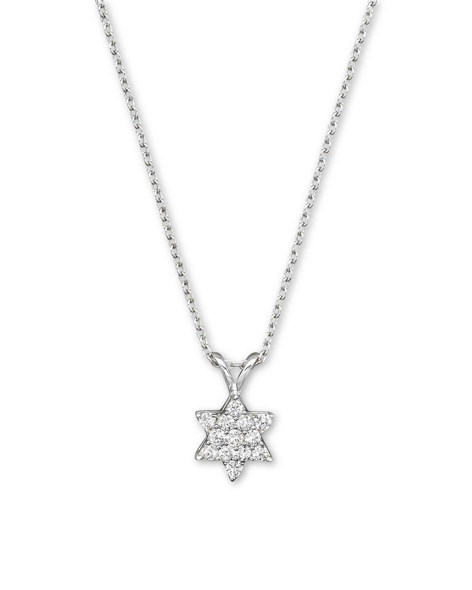Diamond Star of David Pendant Necklace in 14K White Gold, .25 ct. t.w. - Exclusive