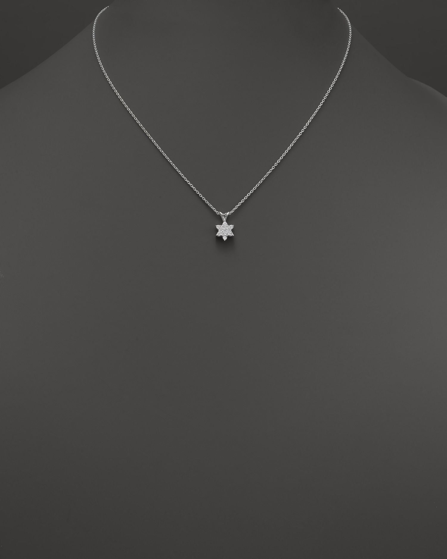 Diamond Star of David Pendant Necklace in 14K White Gold, .25 ct. t.w. - Exclusive
