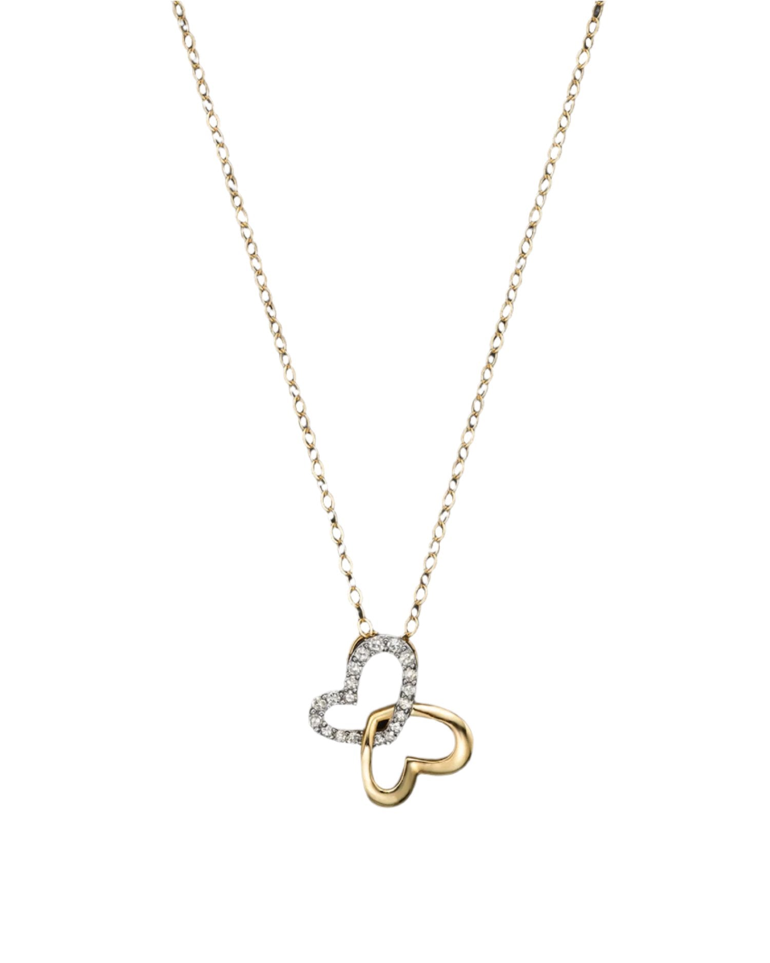 Diamond Butterfly Pendant Necklace in 14K Yellow Gold, 0.08 ct. t.w. - Exclusive
