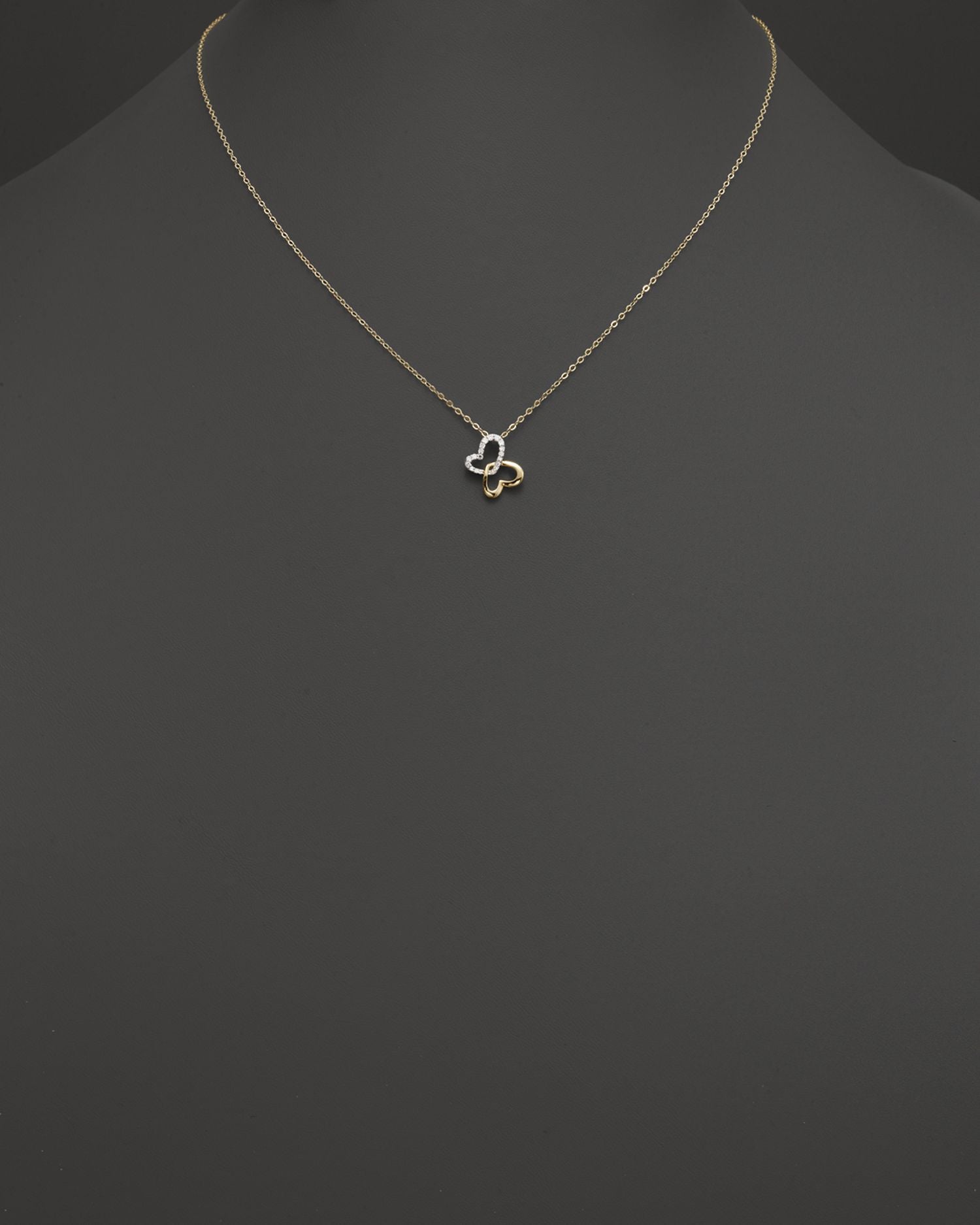 Diamond Butterfly Pendant Necklace in 14K Yellow Gold, 0.08 ct. t.w. - Exclusive