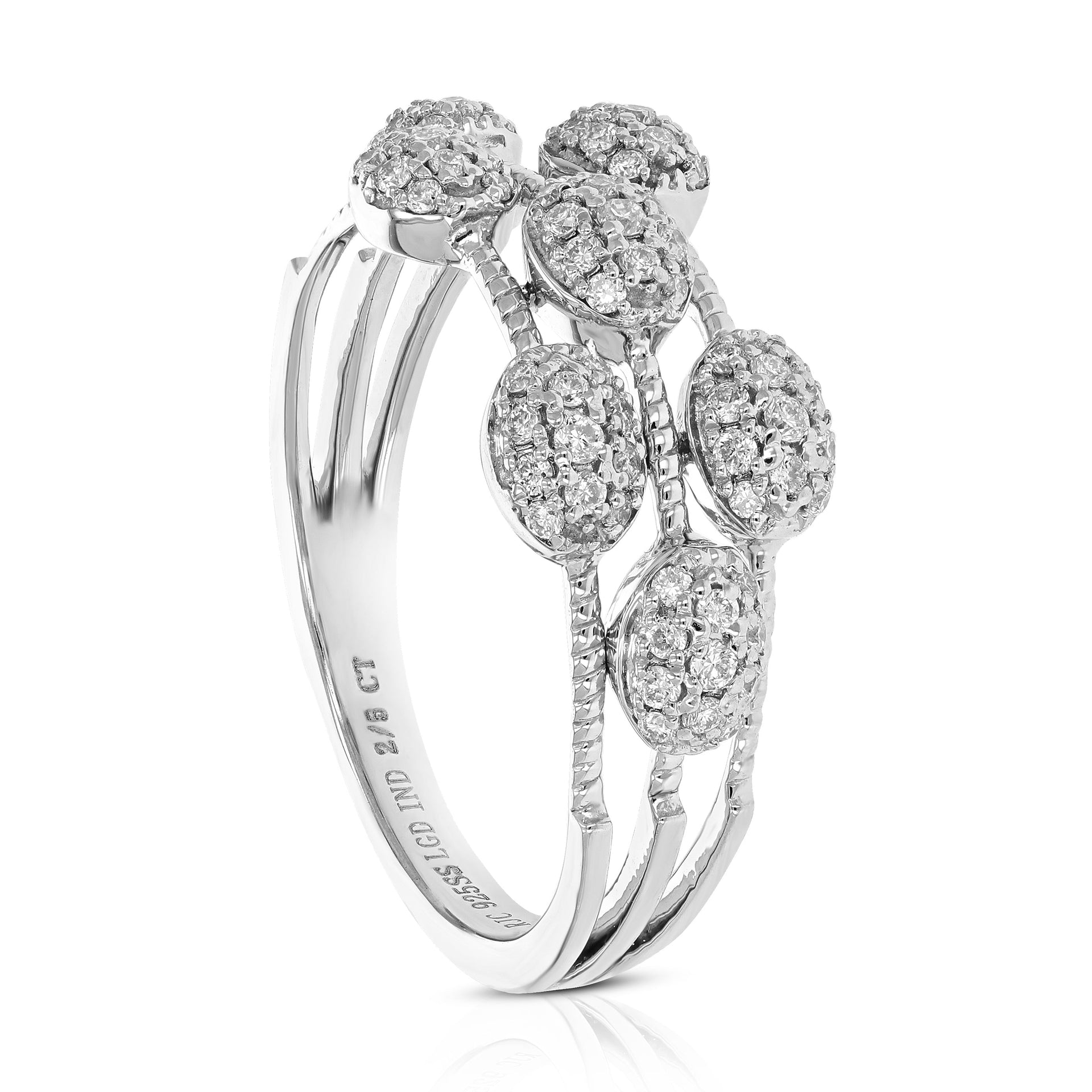 3/8 cttw Round Cut Lab Grown Diamond Engagement Ring .925 Sterling Silver prong Set