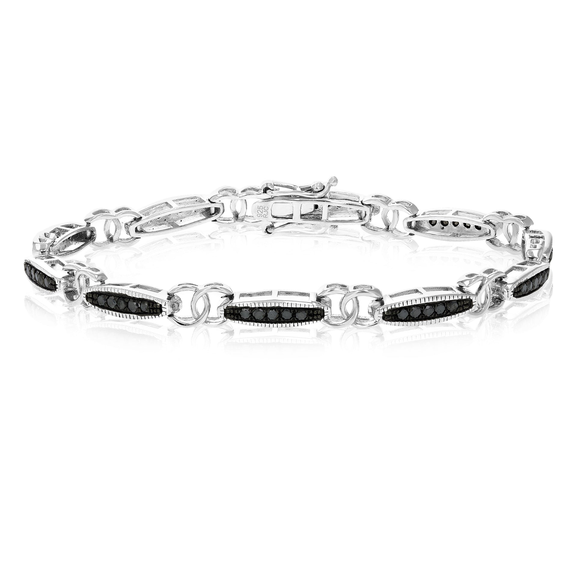 1 CT Black Diamond Bracelet in Sterling Silver