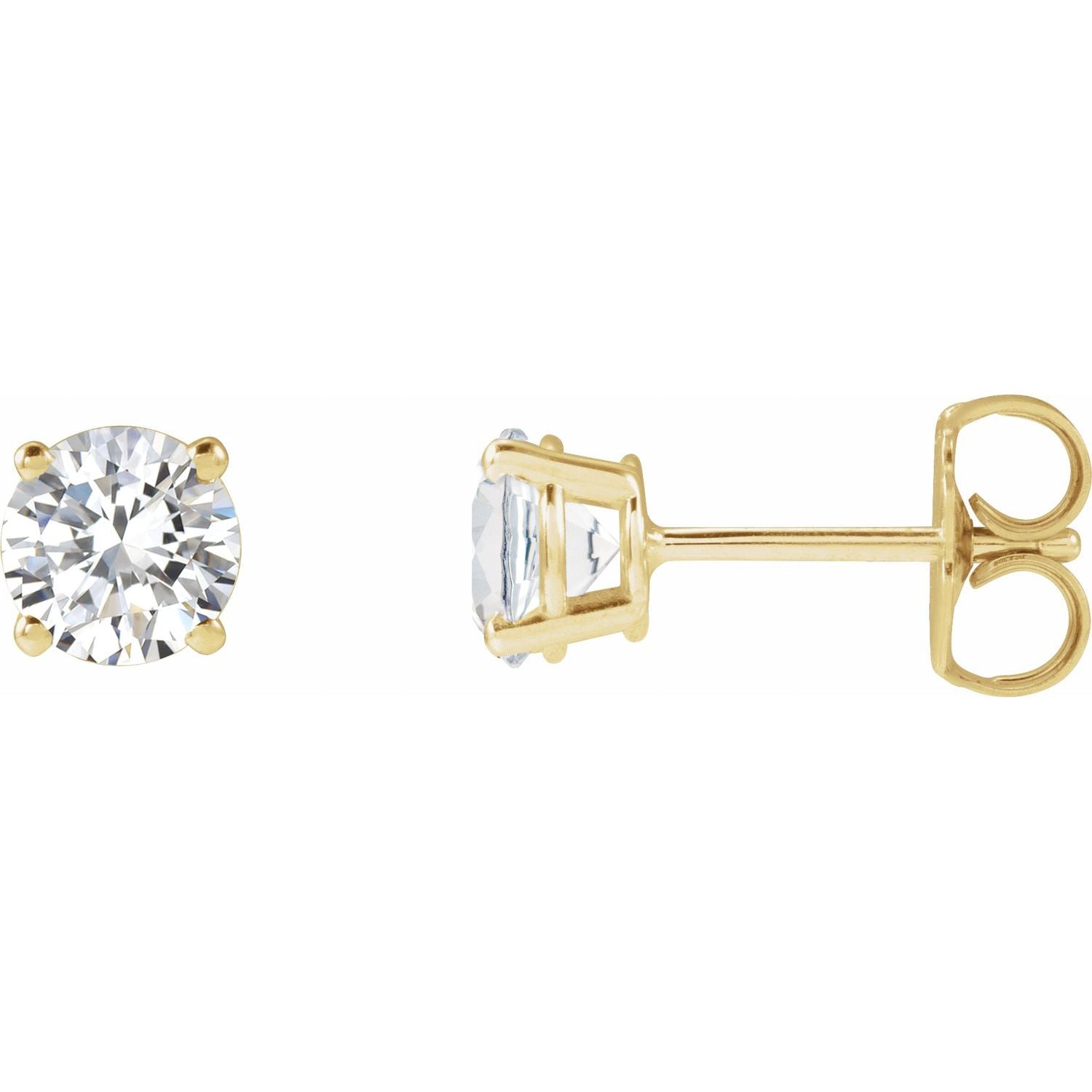 14K Gold 1ct Lab-grown Diamond Stud Earrings Clarity VS Color F-G