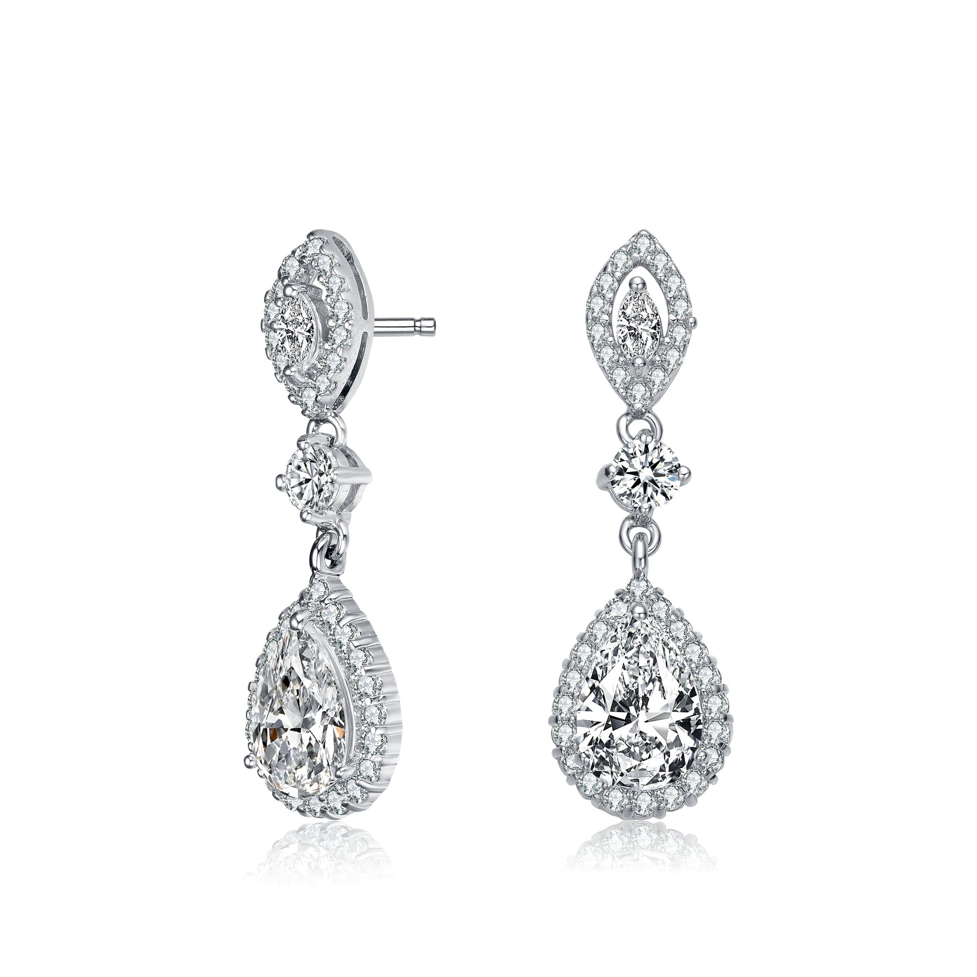 Sterling Silver Cubic Zirconia Accent Dangle Earrings