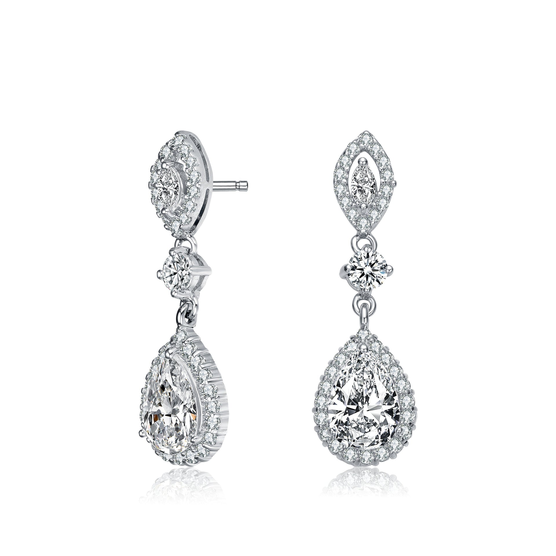 Sterling Silver Cubic Zirconia Accent Dangle Earrings
