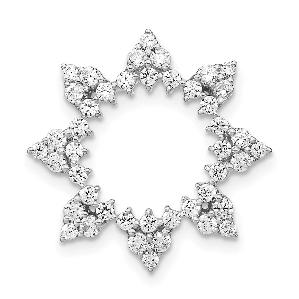 14K White Gold Lab Grown Diamond Fancy Circle Chain Slide Pendant (0.75ct VS G-H)