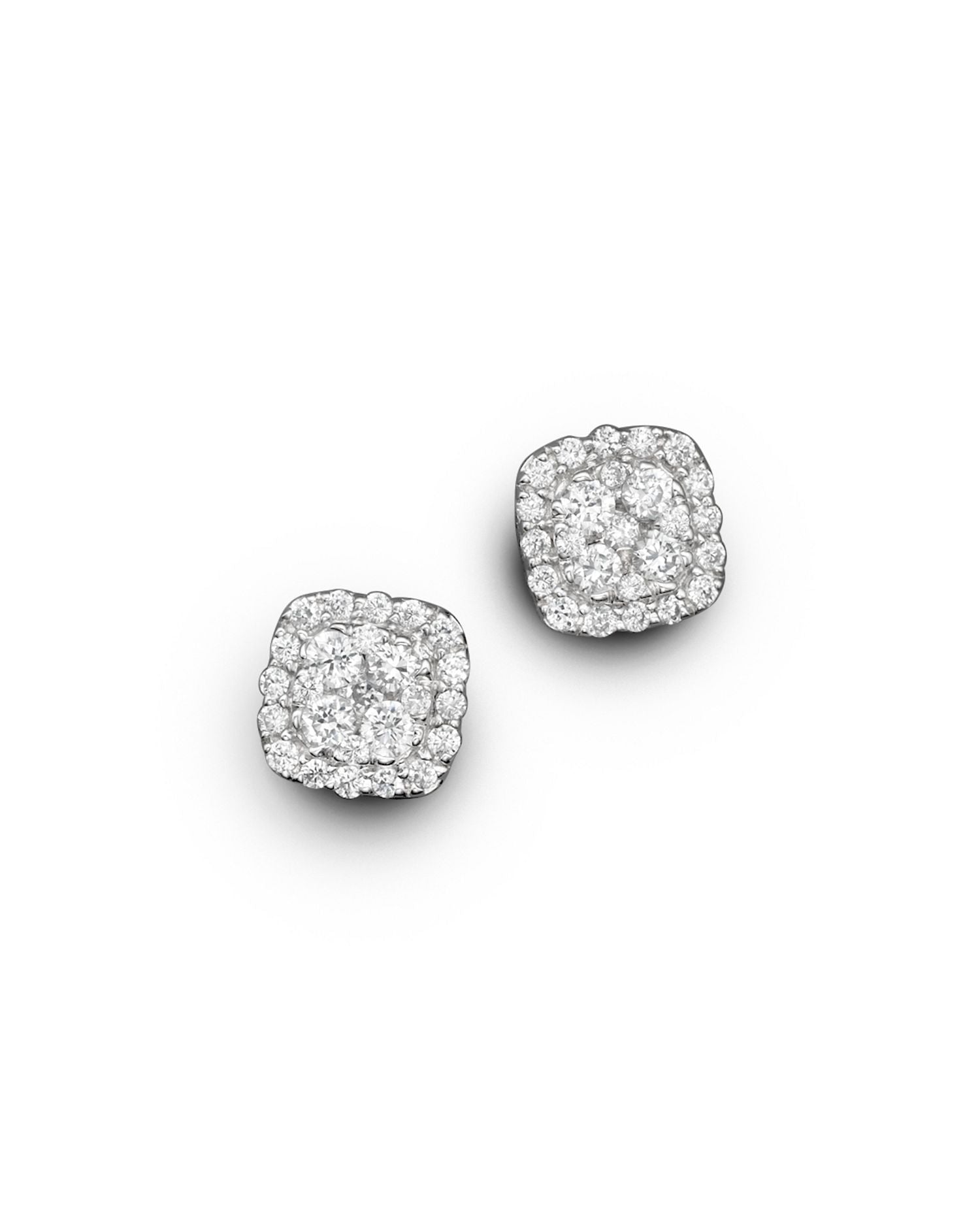 Diamond Cluster Stud Earrings in 14K White Gold, .50 ct. t.w. - Exclusive