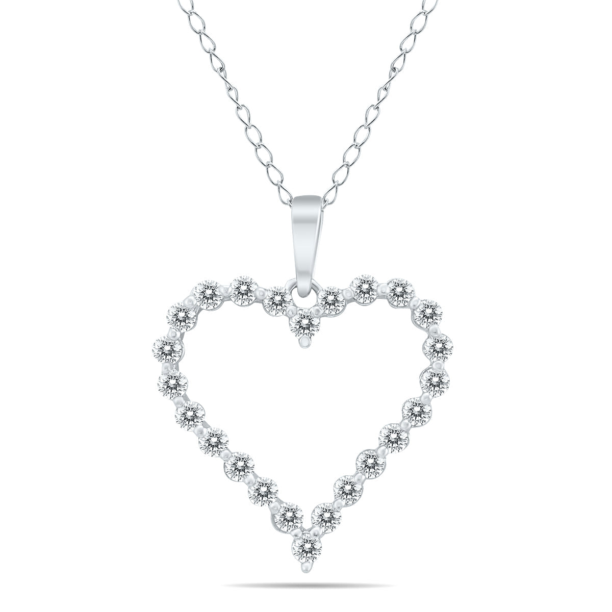 1/4 CTW Diamond Heart Pendant In 14K White Gold
