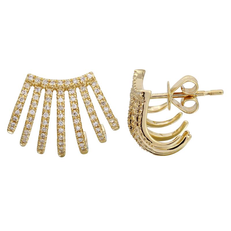 Gold Diamond Seven Cage Earring