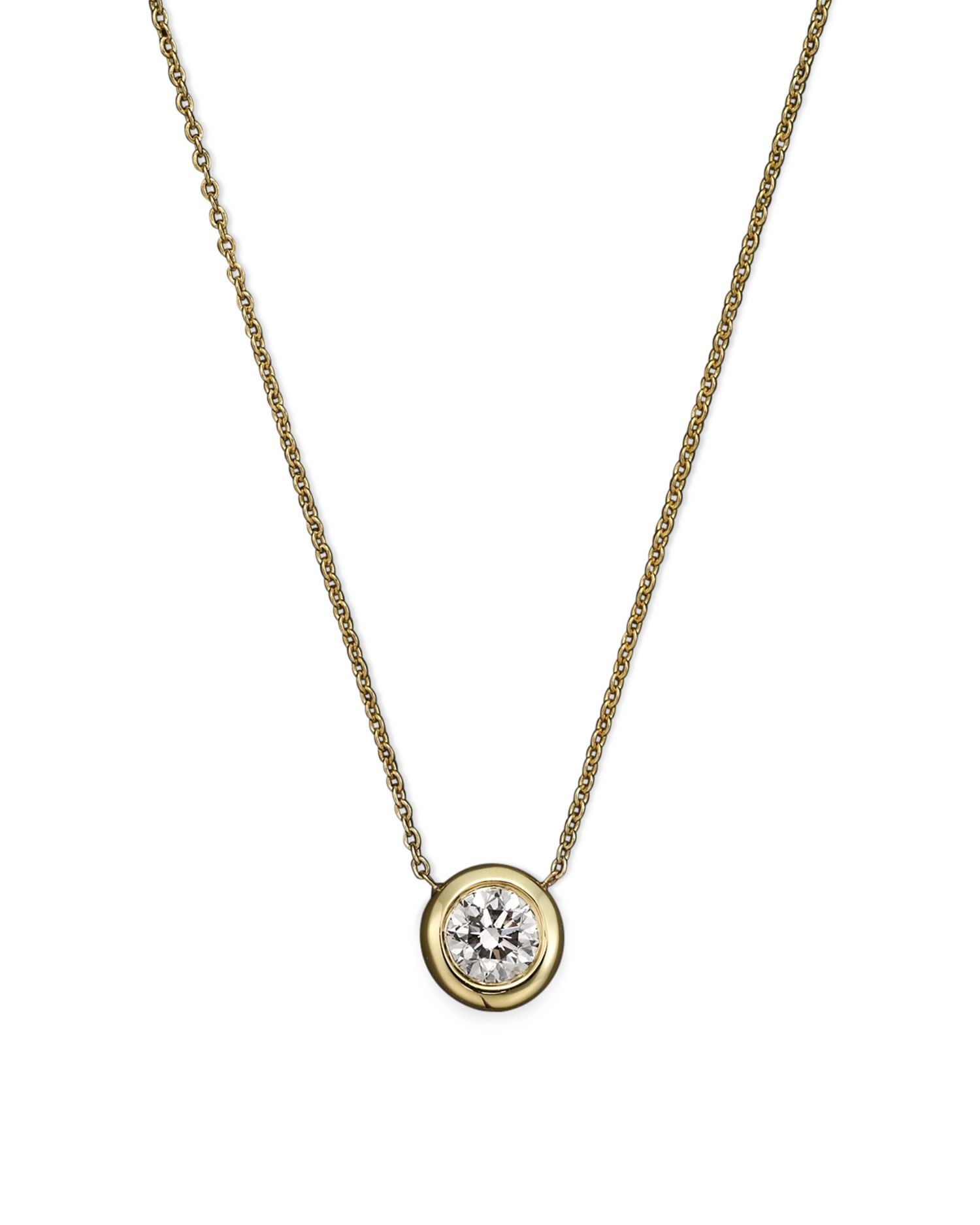 Roberto Coin 18K Yellow Gold Diamond Bezel Necklace, 16'