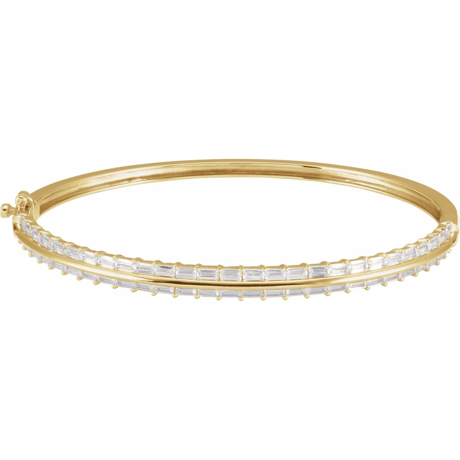 14k Gold 2 1/6 Ctw Lab-grown Diamond Bangle Bracelet 7'