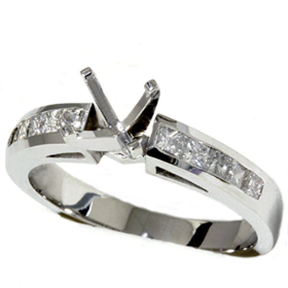 1/2ct Princess Cut Cathedral Engagement Ring Setting
