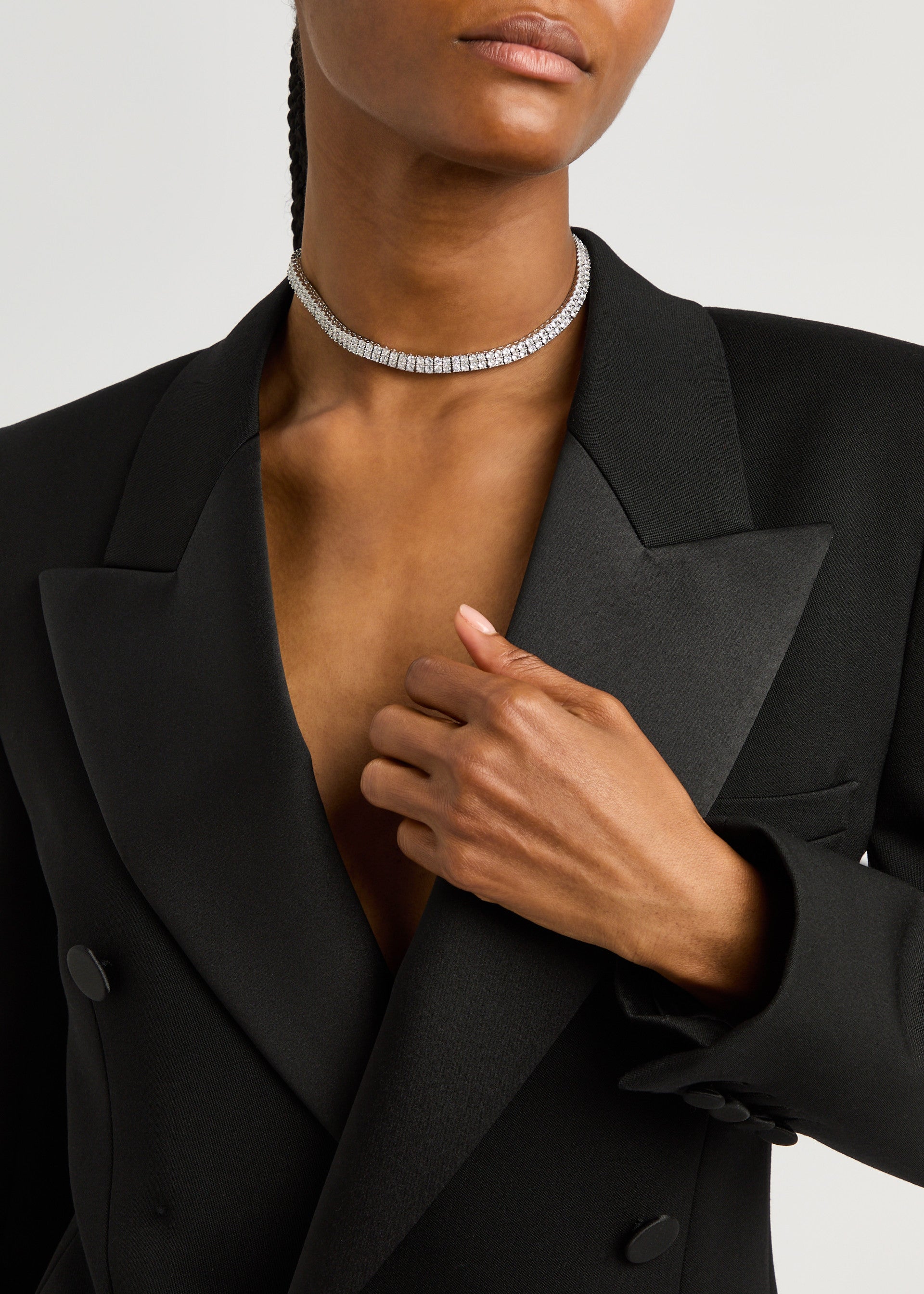 The Juliet crystal-embellished tennis necklace