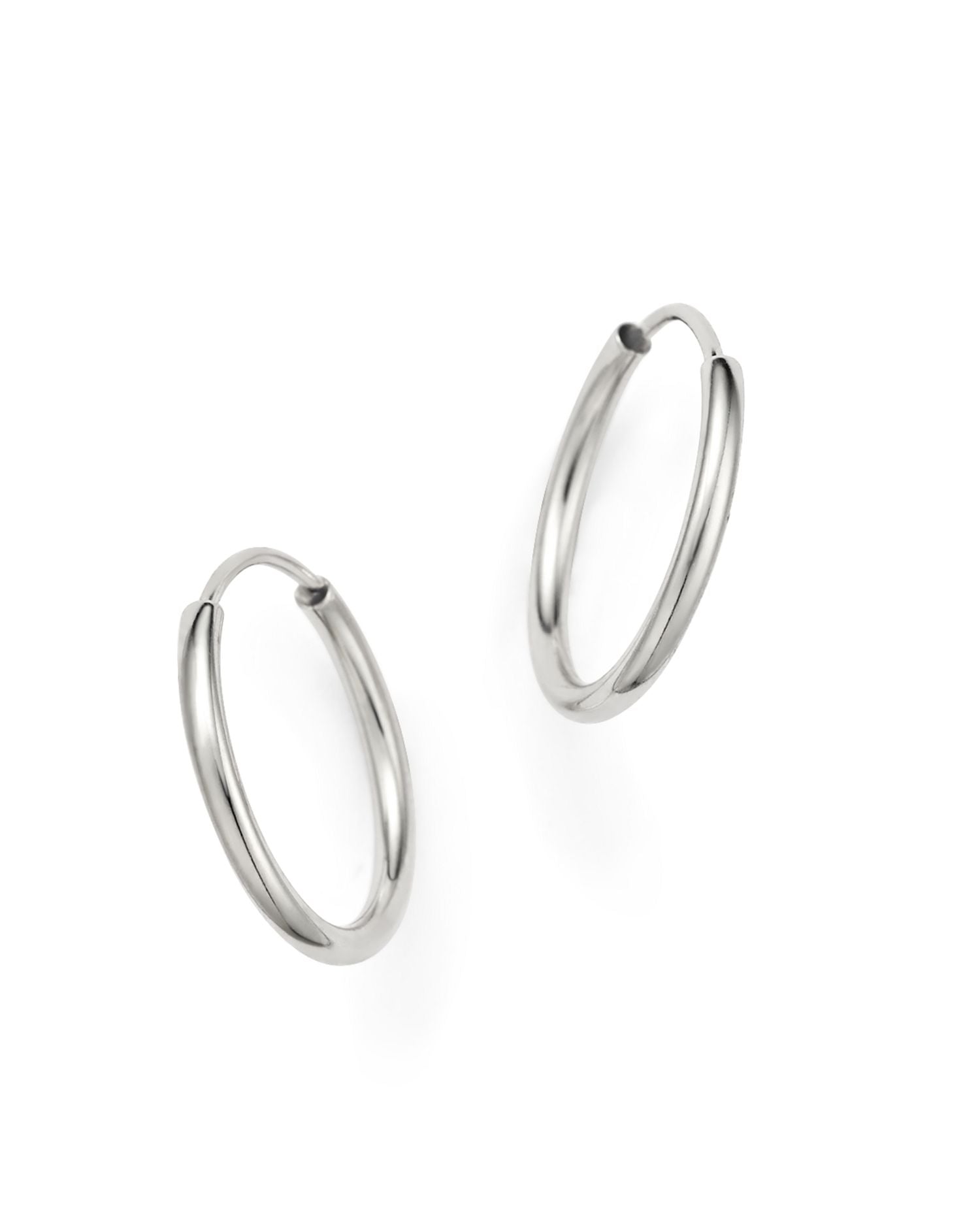 14K White Gold Endless Hoop Earrings - Exclusive