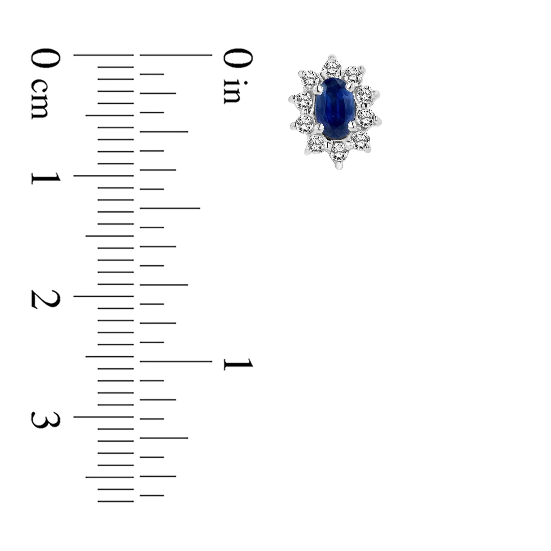 0.70cttw Diamond and Sapphire Earring in 14k Gold