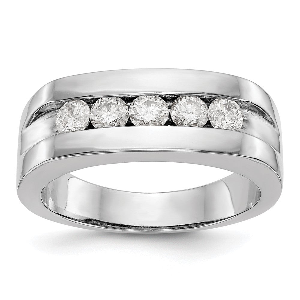 14k White Gold Lab Grown Diamond 5-stone Band Ring 3/4ct Clarity- VS Color- G-H