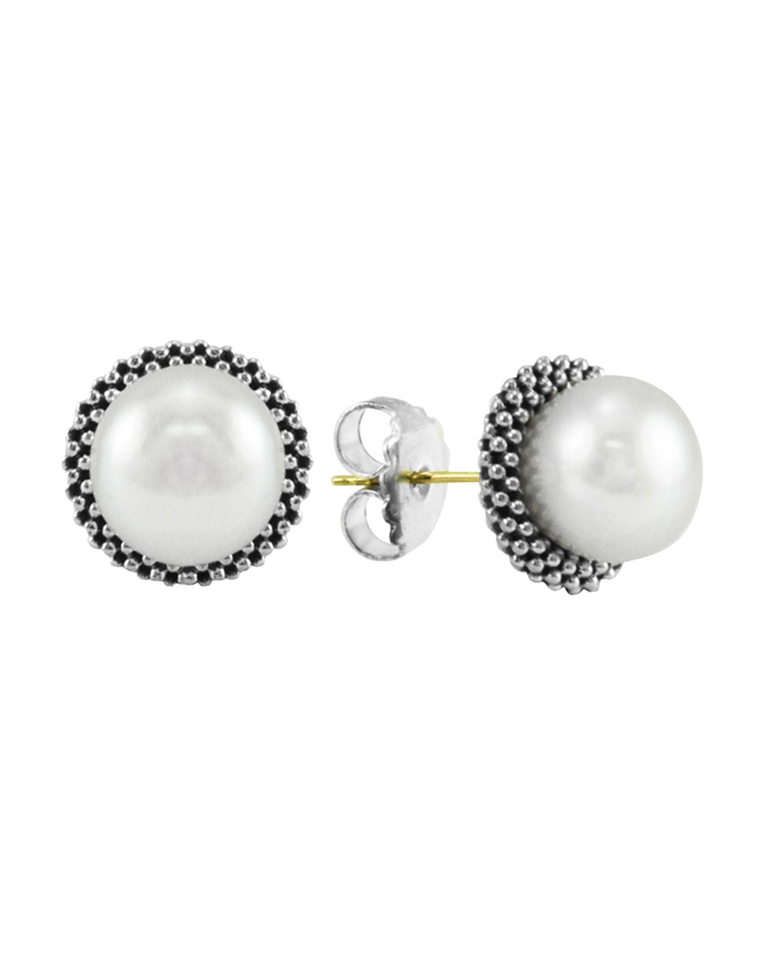 Sterling Silver 'Luna' Cultured Pearl Stud Earrings