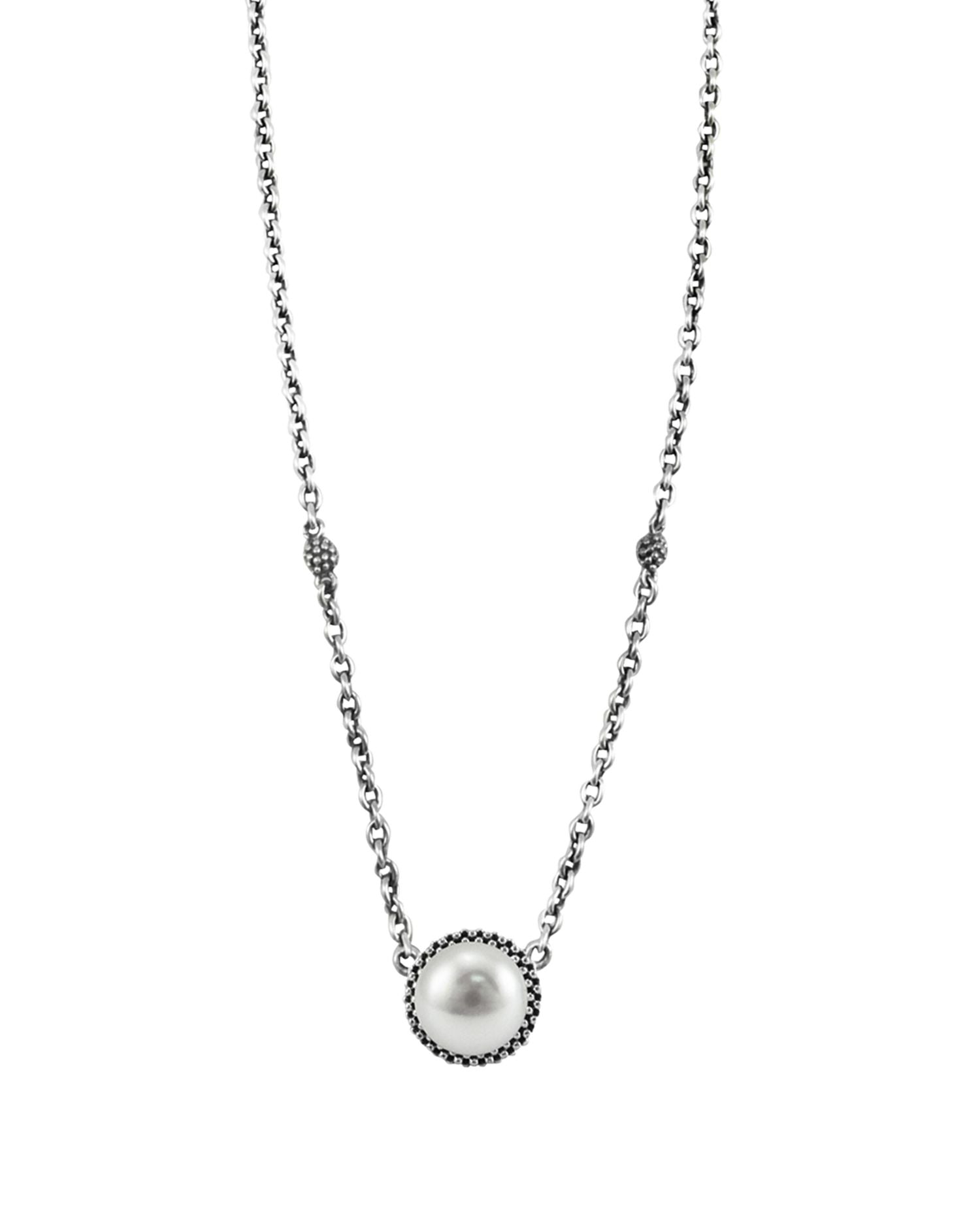 LAGOS Luna Sterling Silver & Cultured Freshwater Pearl Pendant Necklace, 16'