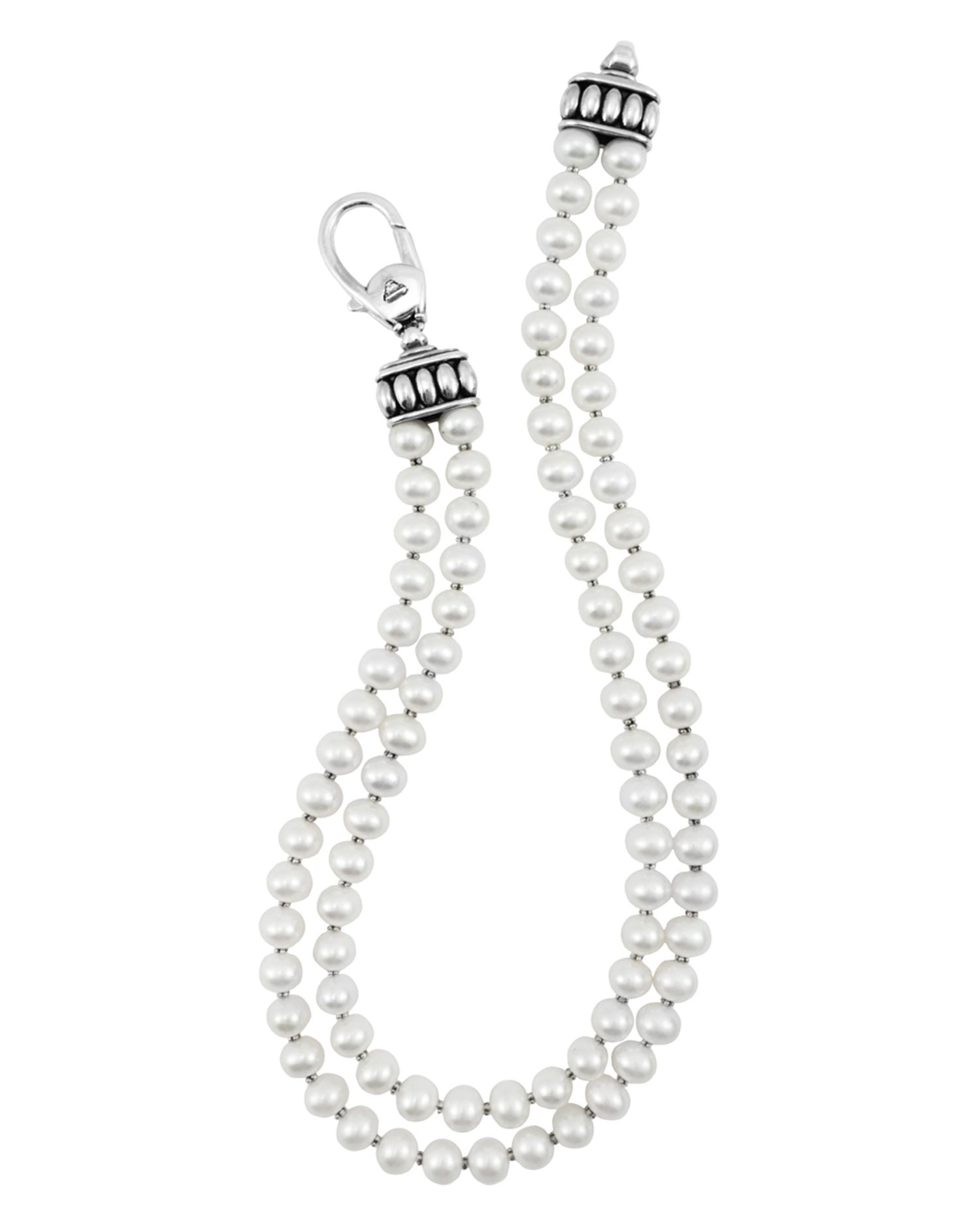 Sterling Silver Luna Cultured Freshwater Pearl Double Strand Necklace, 18"