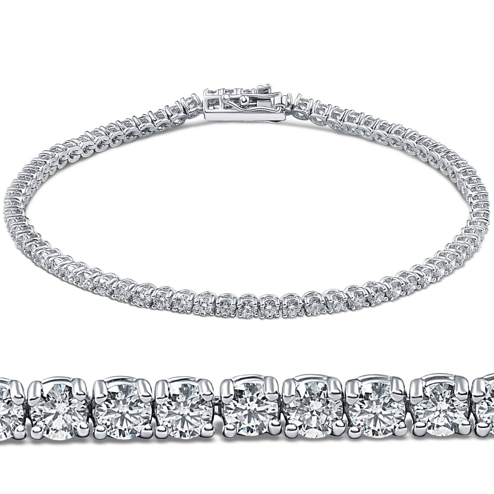3ct Round Diamond Tennis Bracelet 14K White Gold Women's 7'