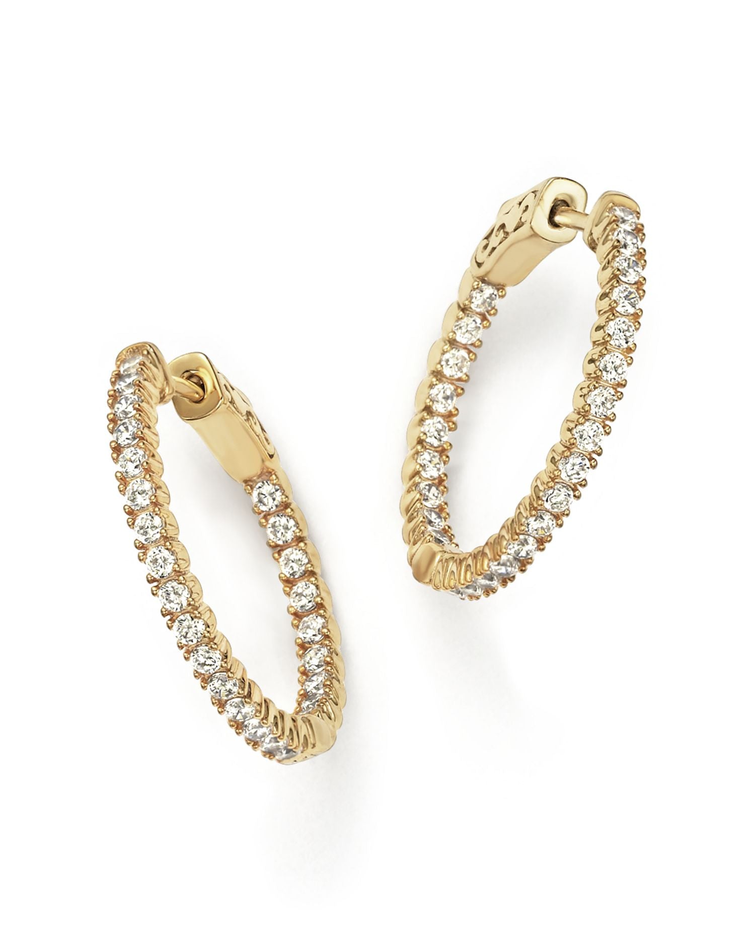 Diamond Inside Out Hoop Earrings in 14K Yellow Gold, 1.0 ct. t.w. - Exclusive
