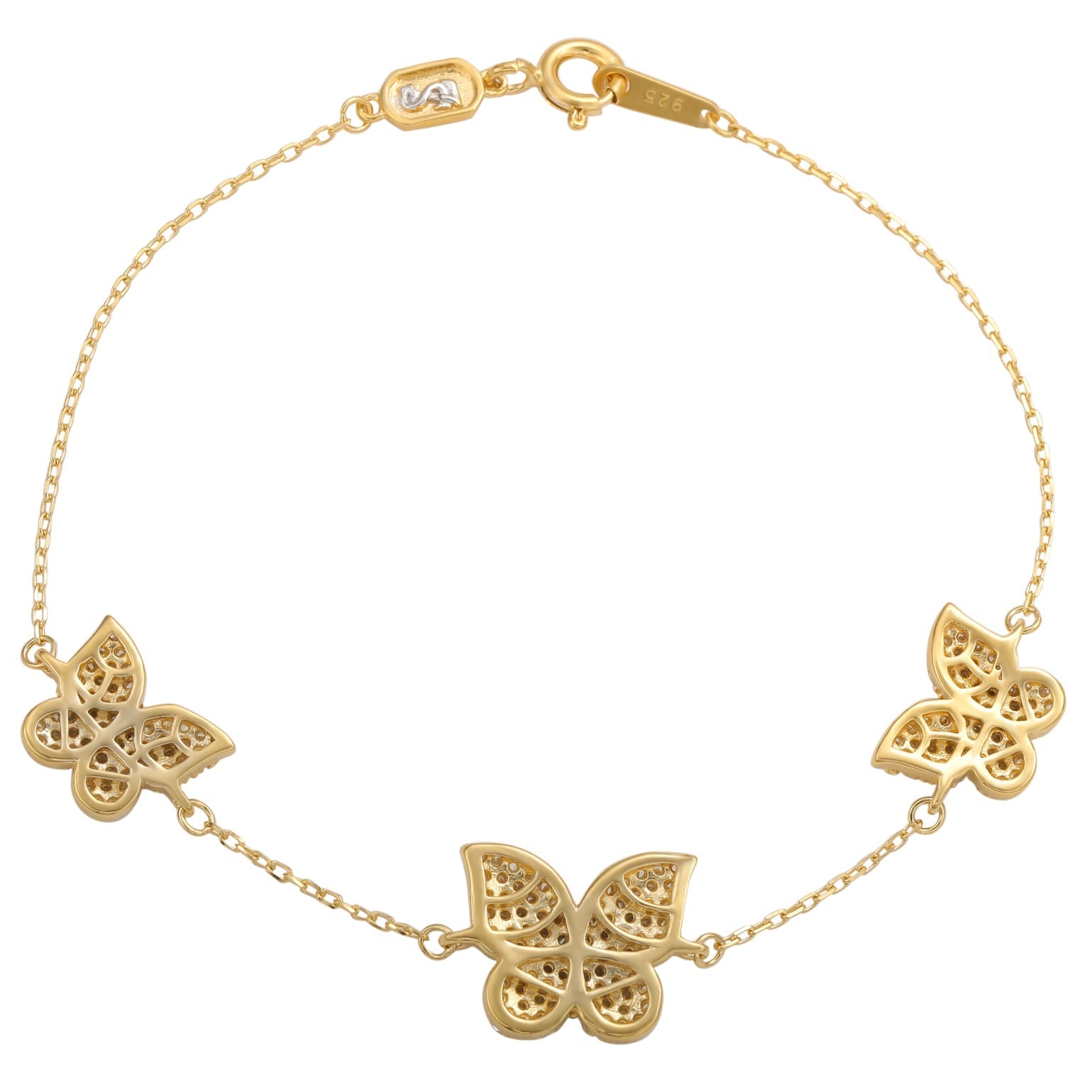 Suzy Levian Yellow Sterling Silver Cubic Zirconia Butterfly Bracelet