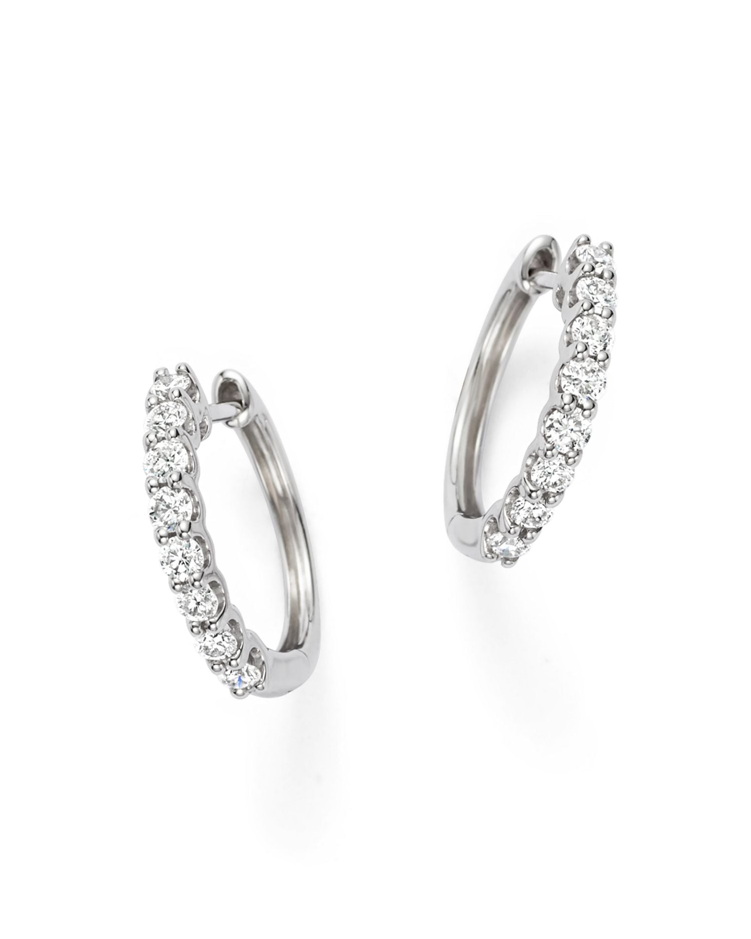 Diamond Hoop Earrings in 14K White Gold, 0.60 ct. t.w. - Exclusive