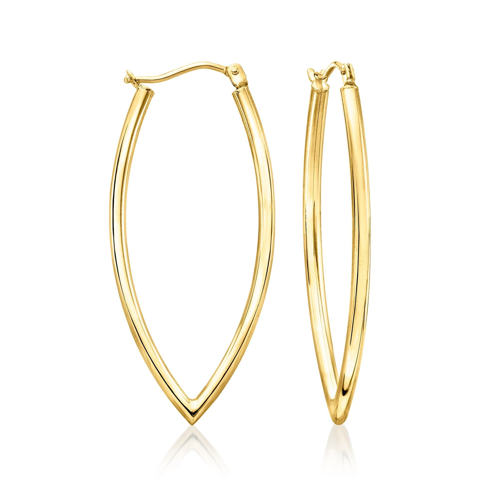 Canaria Italian 10kt Yellow Gold Oval Hoop Earrings