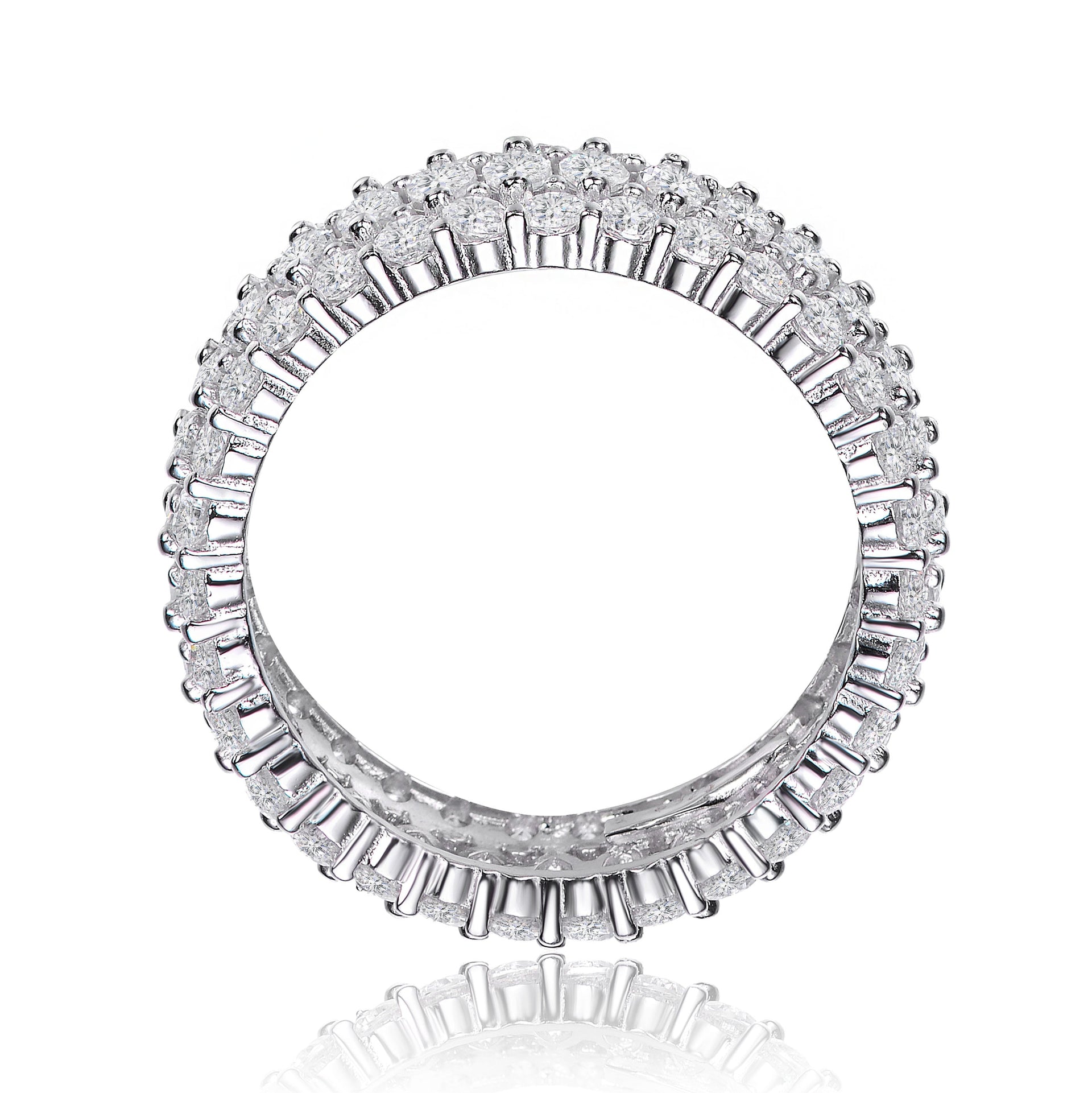 Sterling Silver Clear Marquise Cubic Zirconia Eternity Ring