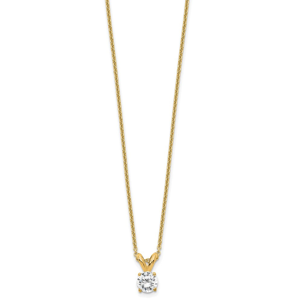 14k Gold 1/4 CT Round Lab Grown Diamond Solitaire Pendant Necklace 18' Clarity VS Color D-E