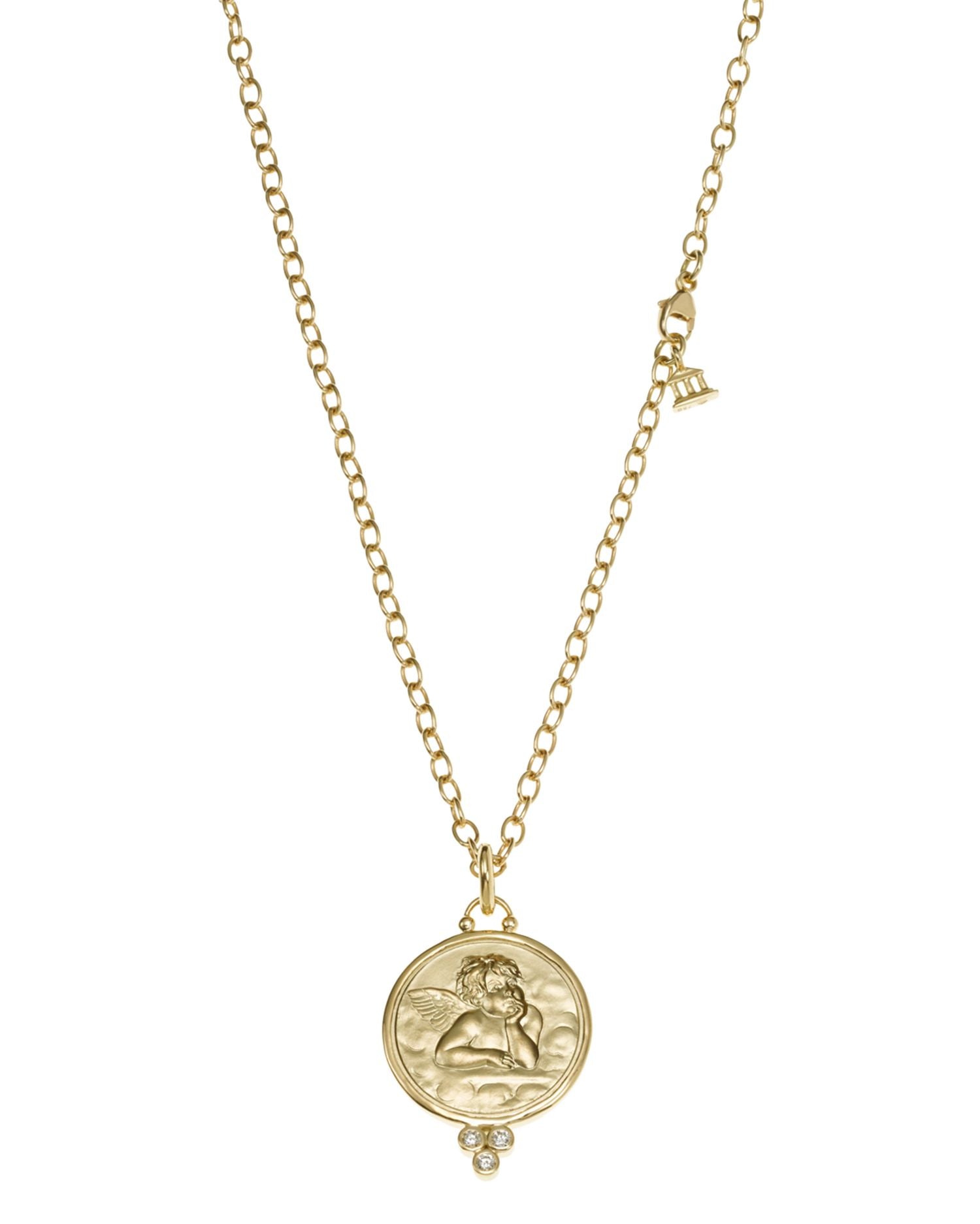 18K Gold 21mm Angel Pendant with Diamonds