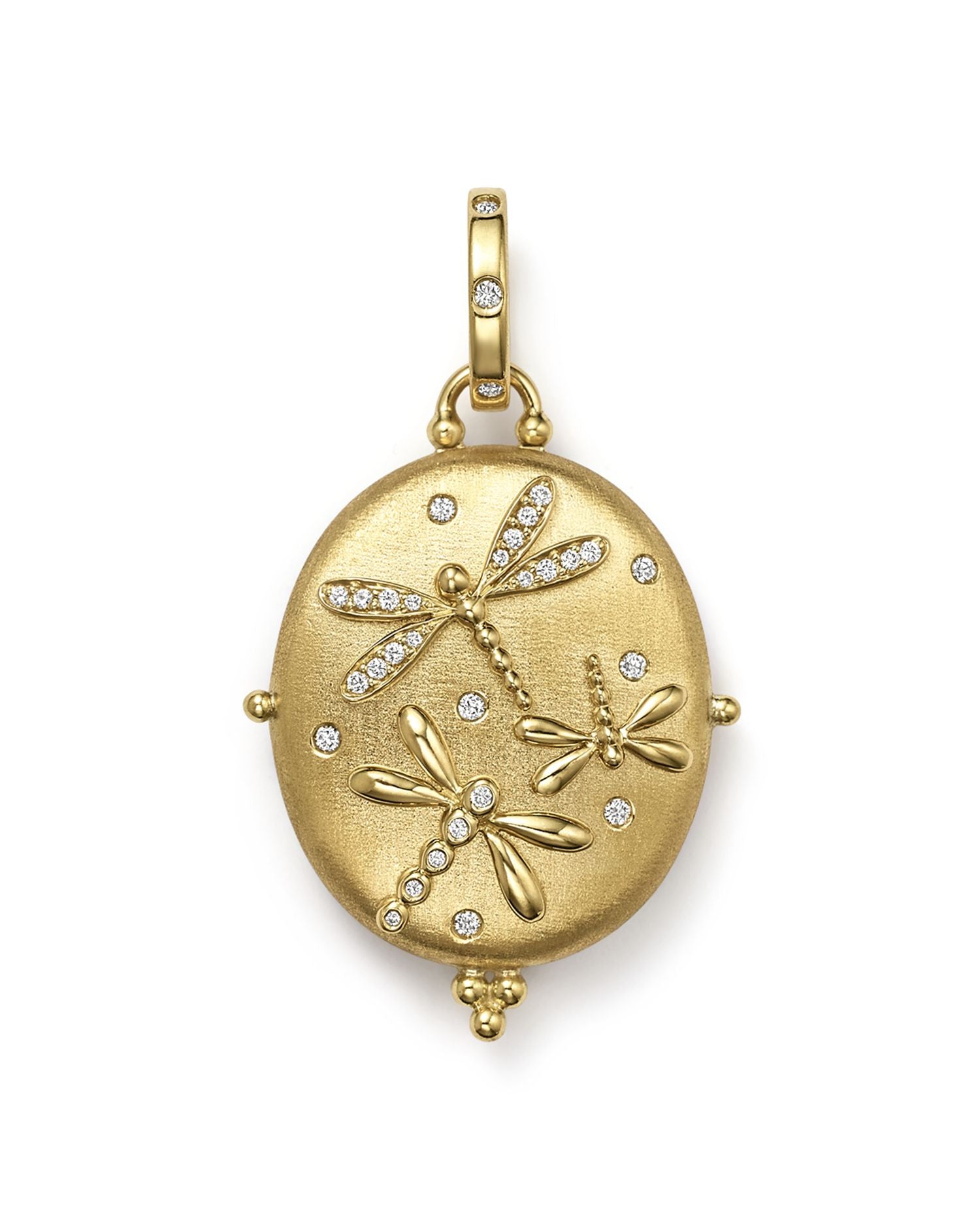 18K Gold Dragonfly Locket with Diamonds
