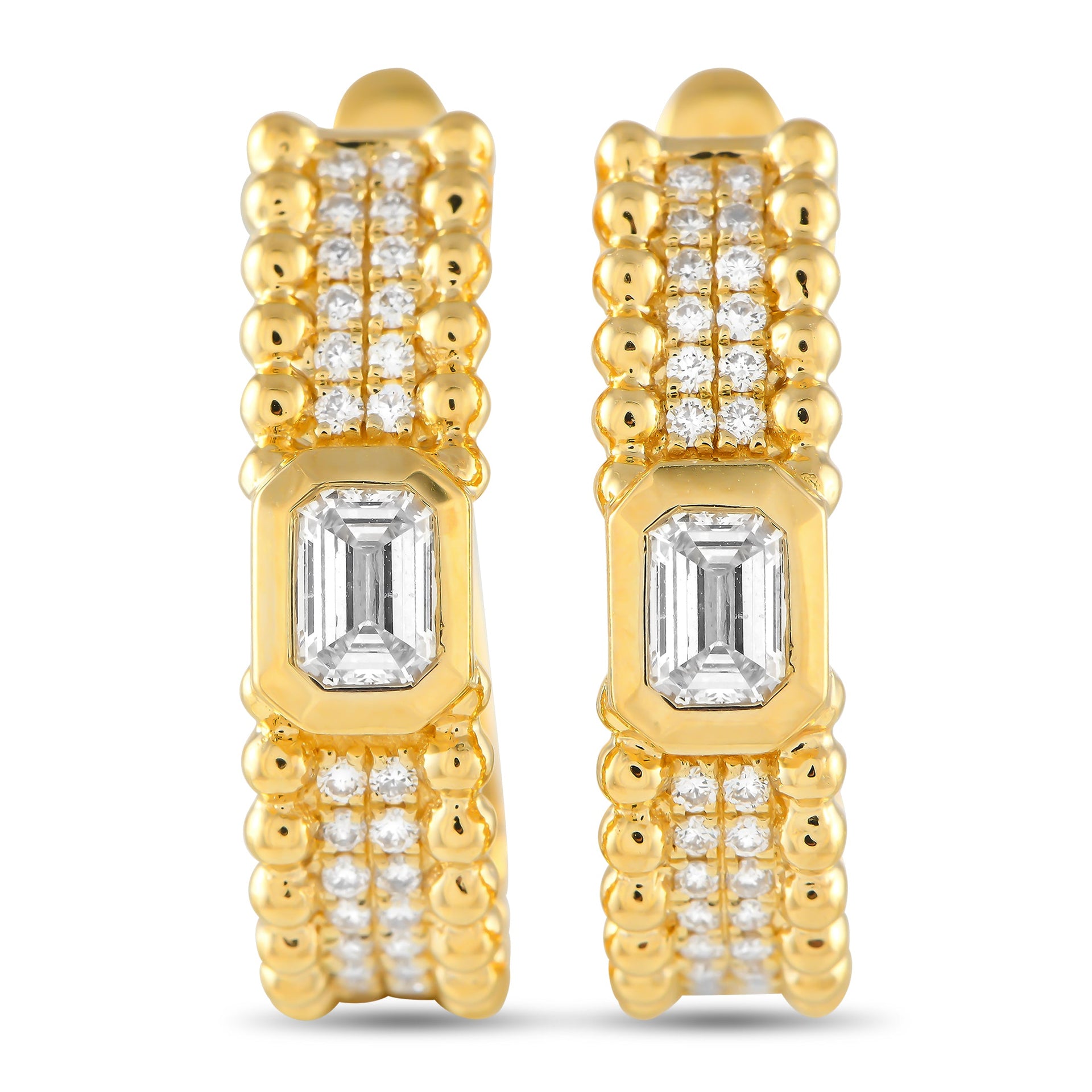 LB Exclusive 18K Yellow Gold 1.0ct Diamond Earrings AER-19785-Y
