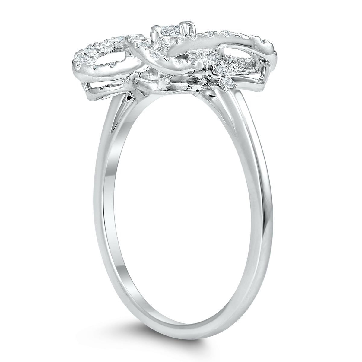 1/4 Carat TW Infinity Natural Diamond Ring In .925 Sterling Silver