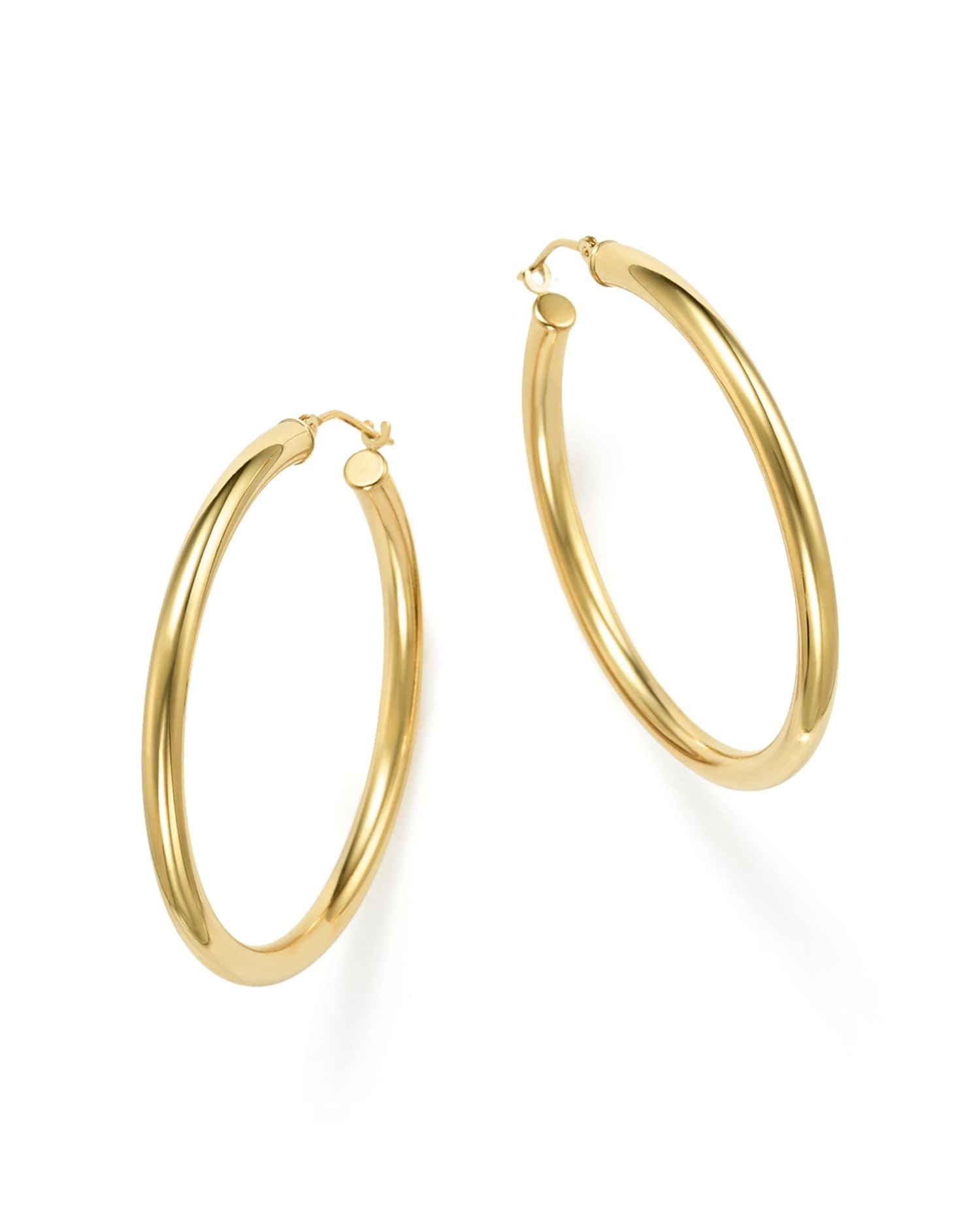 14K Yellow Gold Round Hoop Earrings - Exclusive