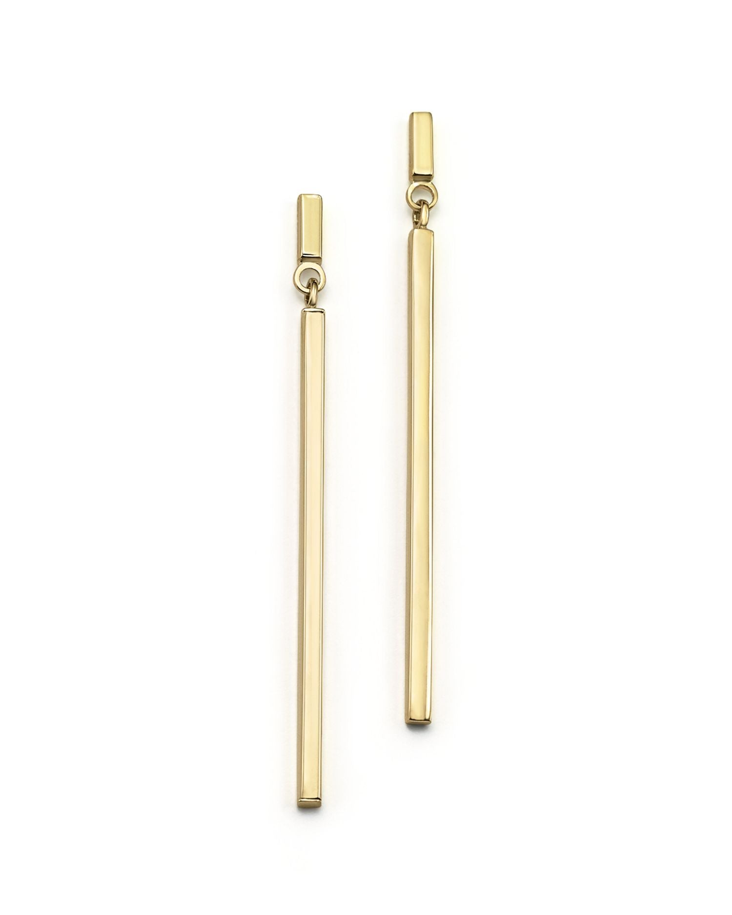 14K Yellow Gold Square Stick Drop Earrings - Exclusive