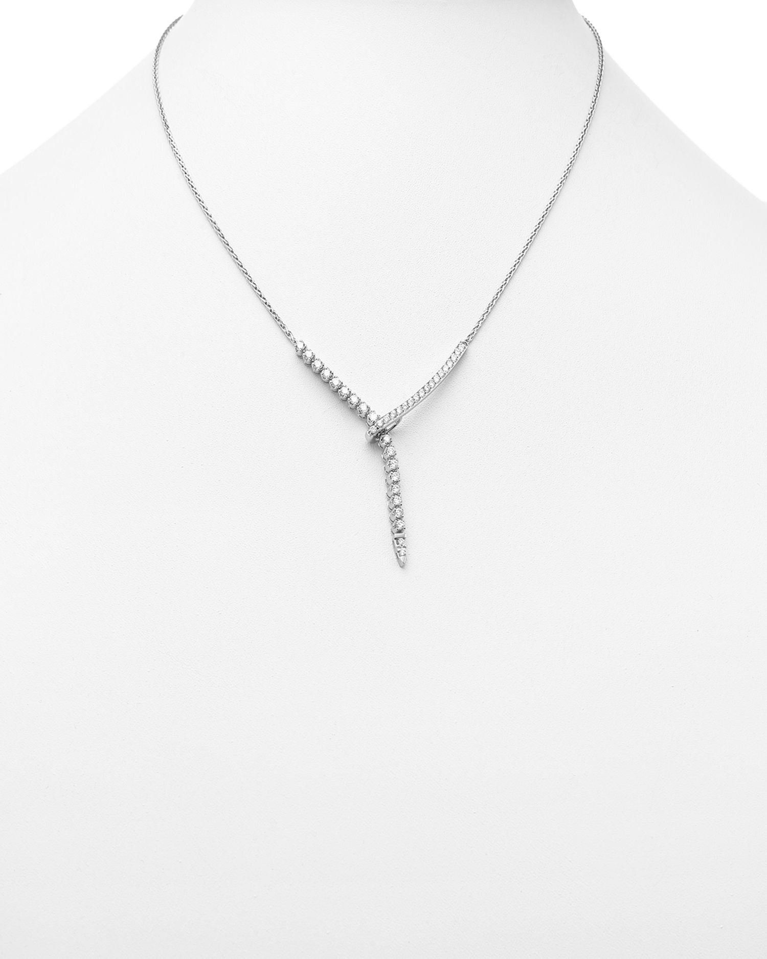 Diamond Y Necklace in 14K White Gold, 1.45 ct. t.w. - Exclusive