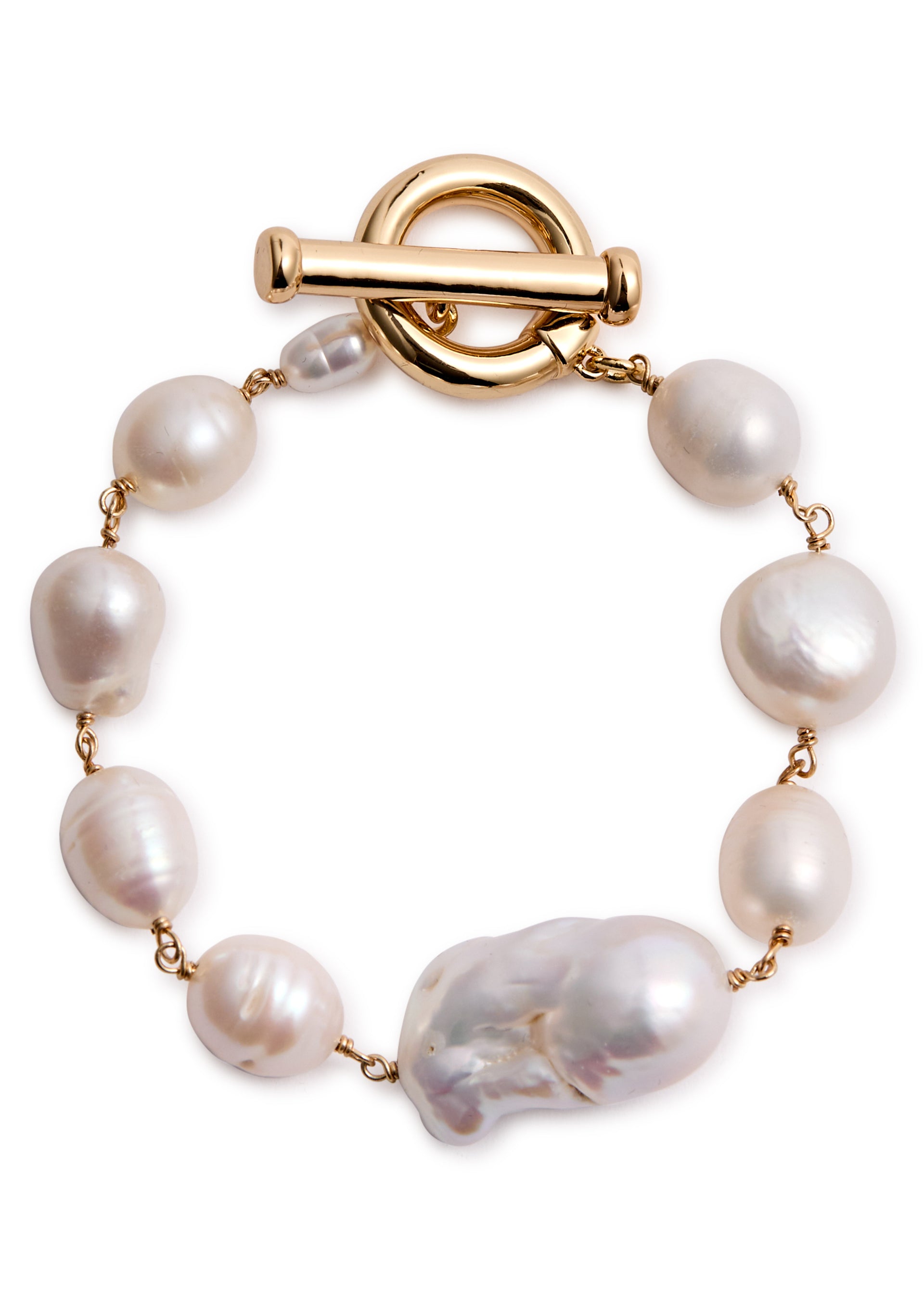 Baroque pearl-embellished bracelet