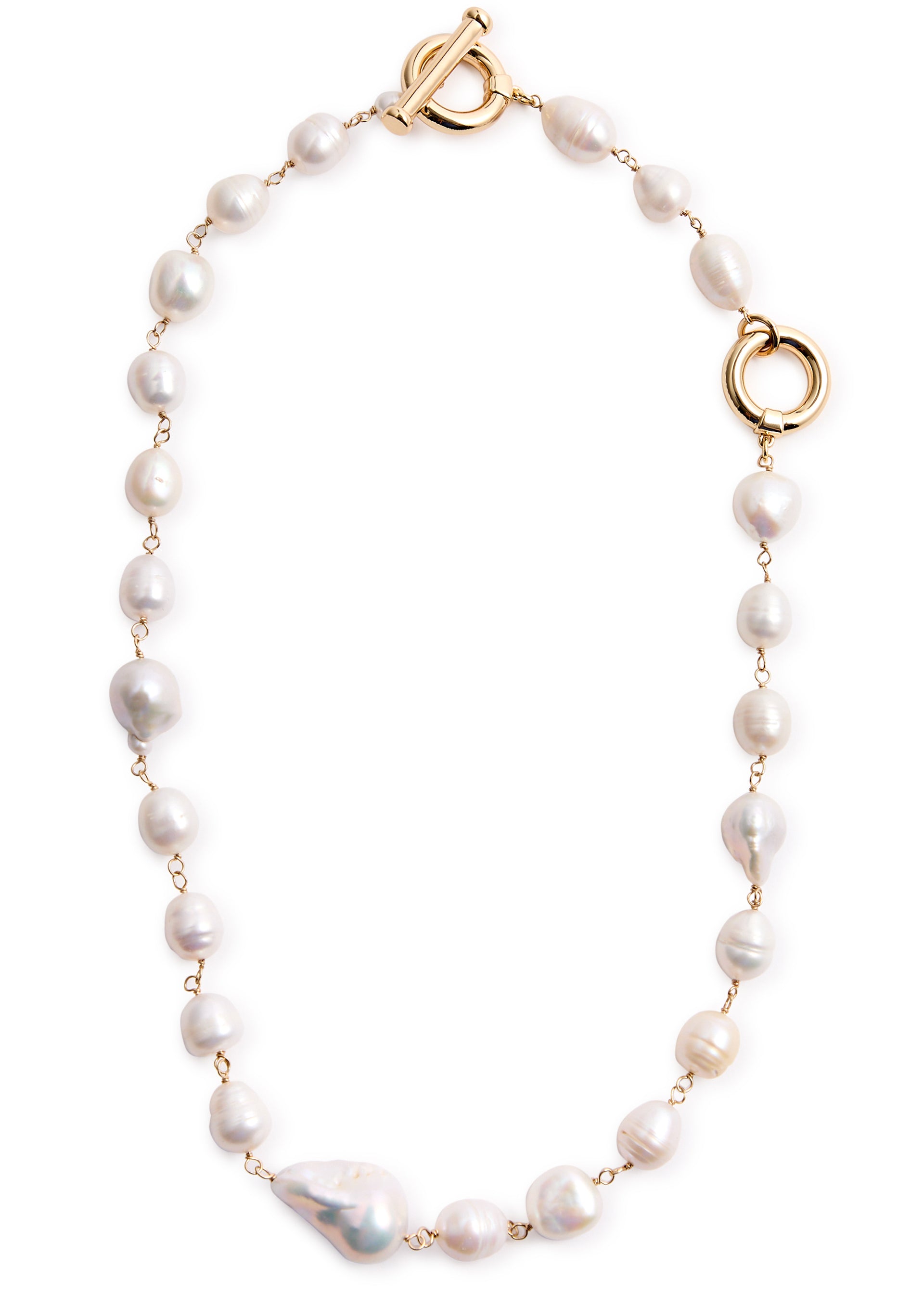 Baroque pearl-embellished necklace
