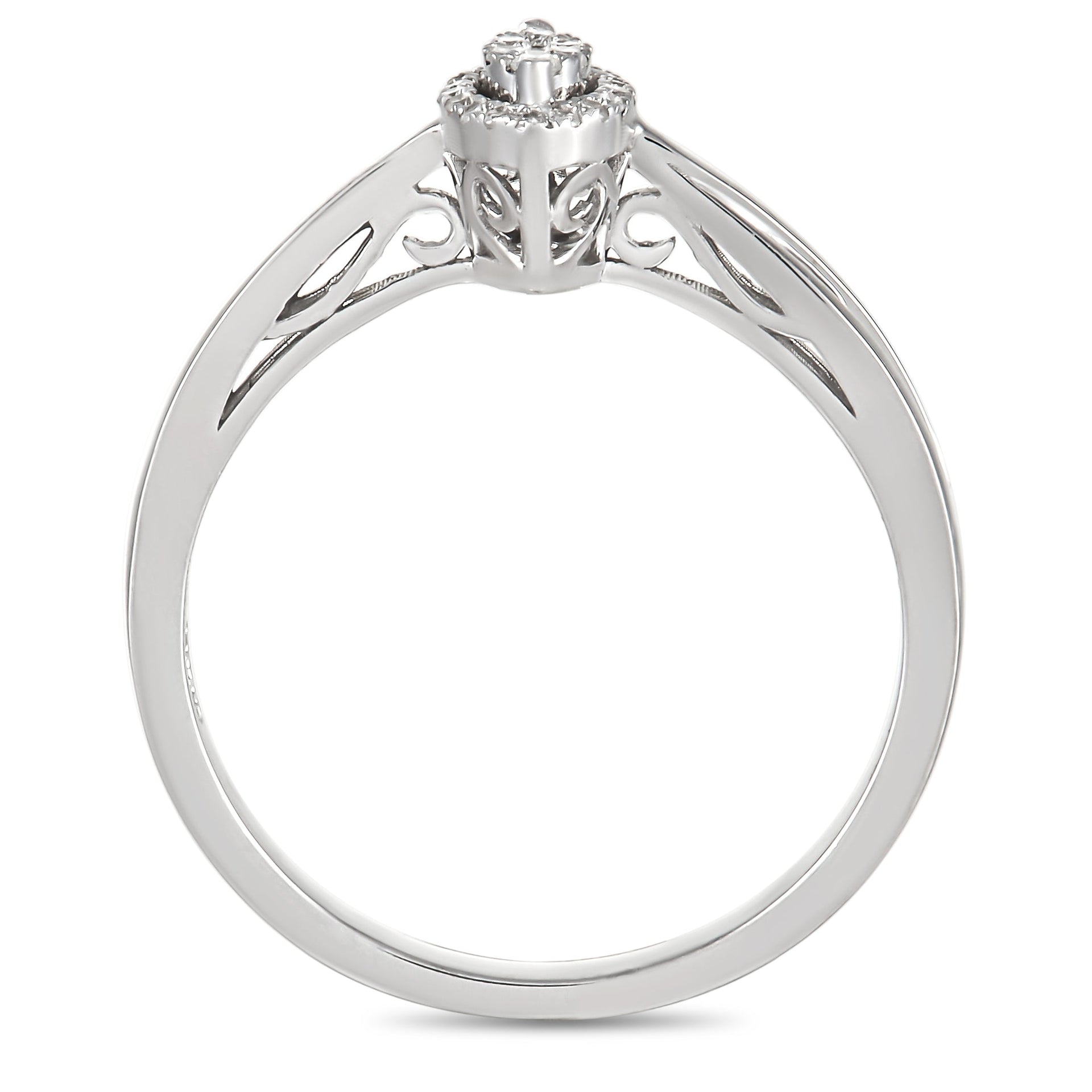 14K White Gold 0.10 ct Diamond Ring