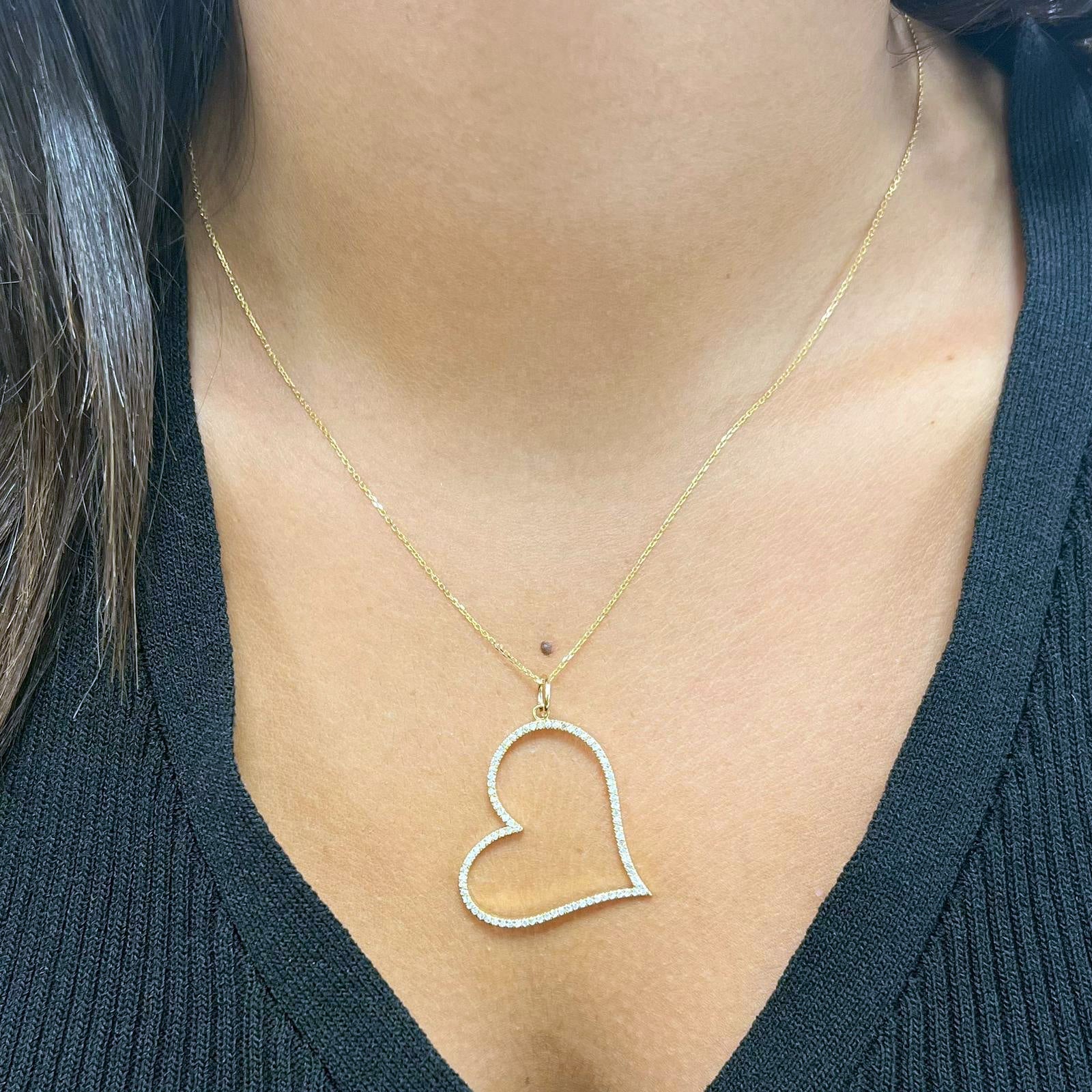 Diamond Open Heart Charm