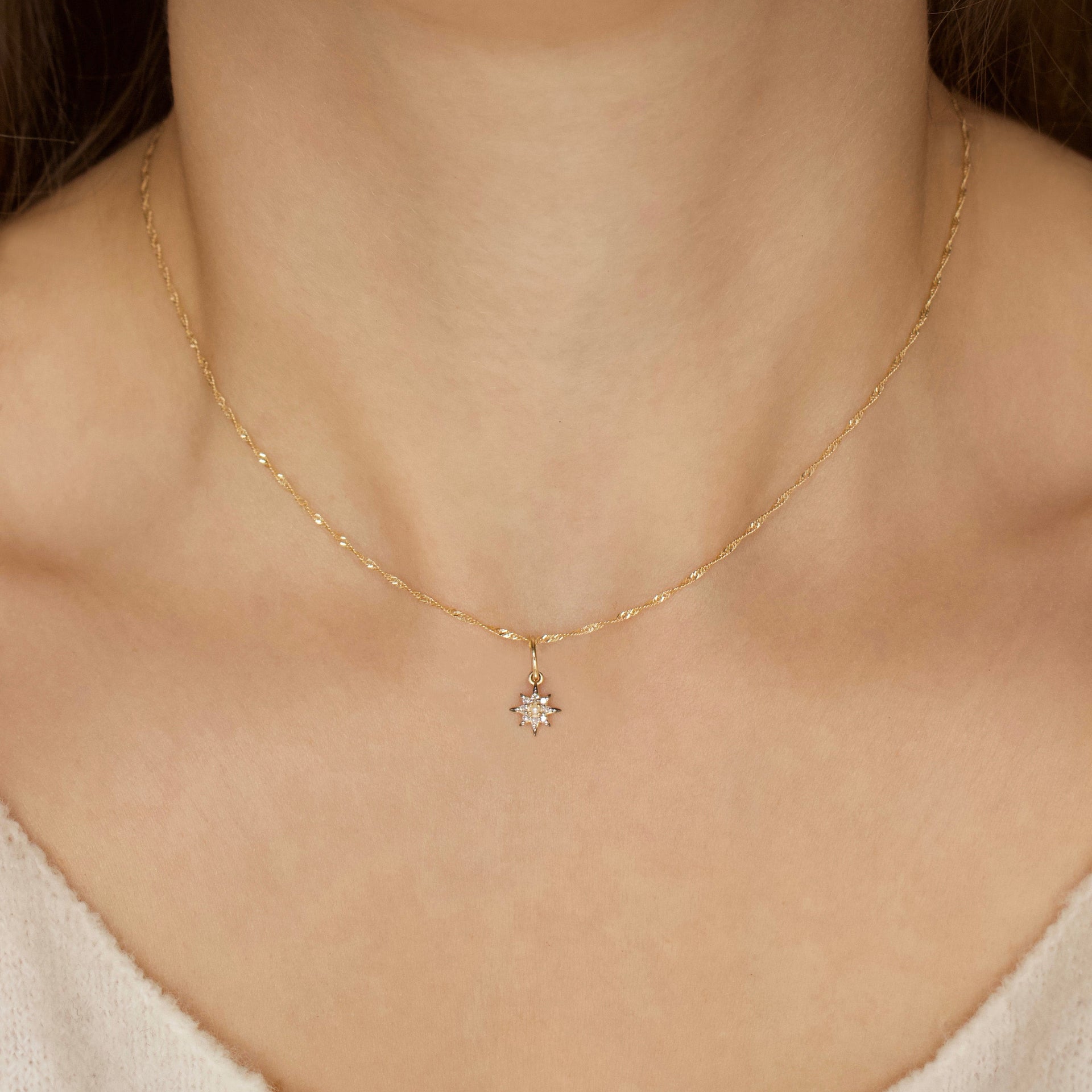 Diamond Vintage Star Charm