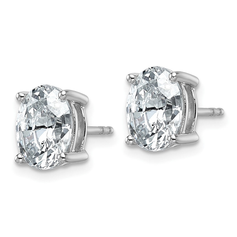 14k White Gold 3 CTW Lab Grown Diamond Oval Stud Earrings