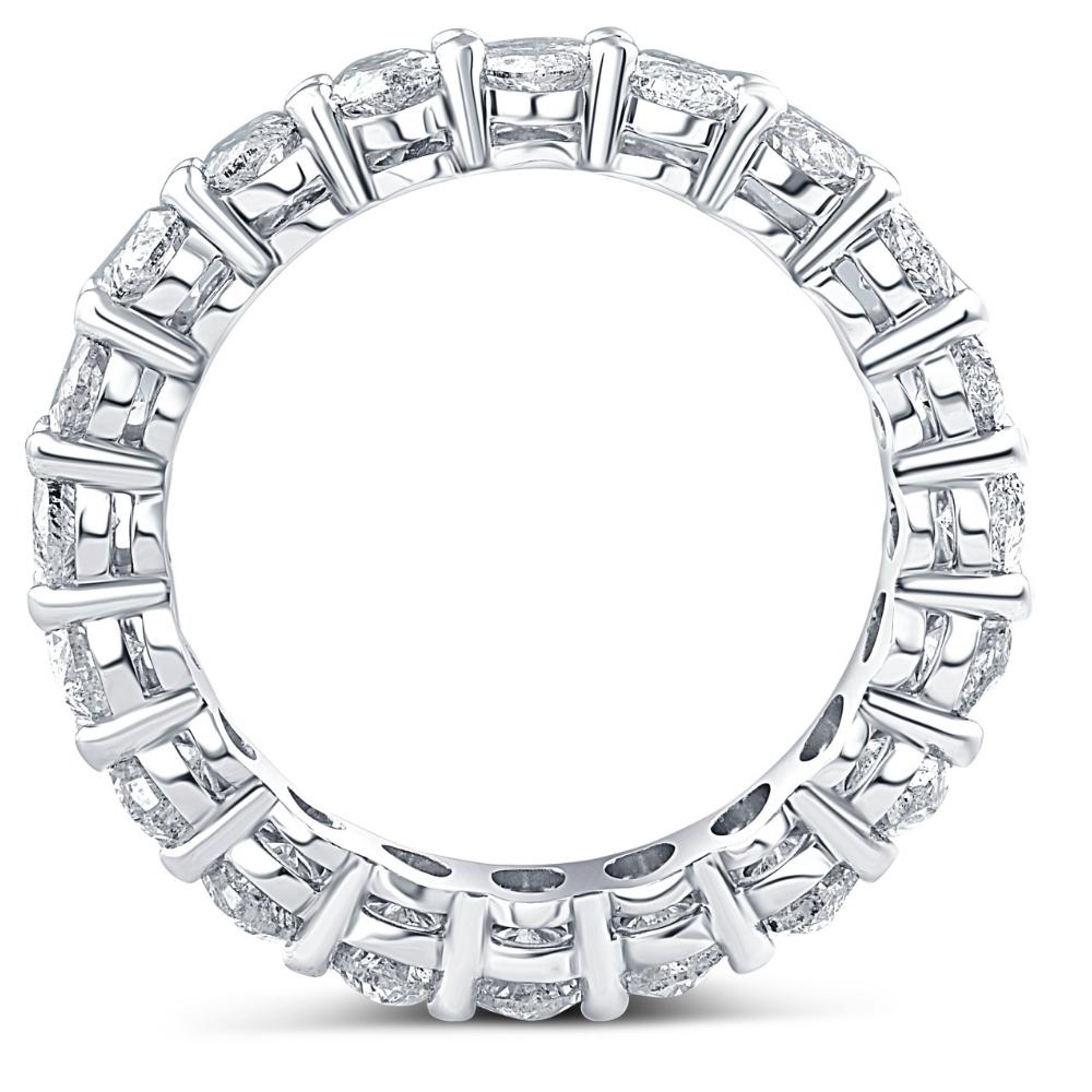 4 ct T.W. Marquise Cut Natural Diamond Eternity Wedding Ring White or Yellow Gold