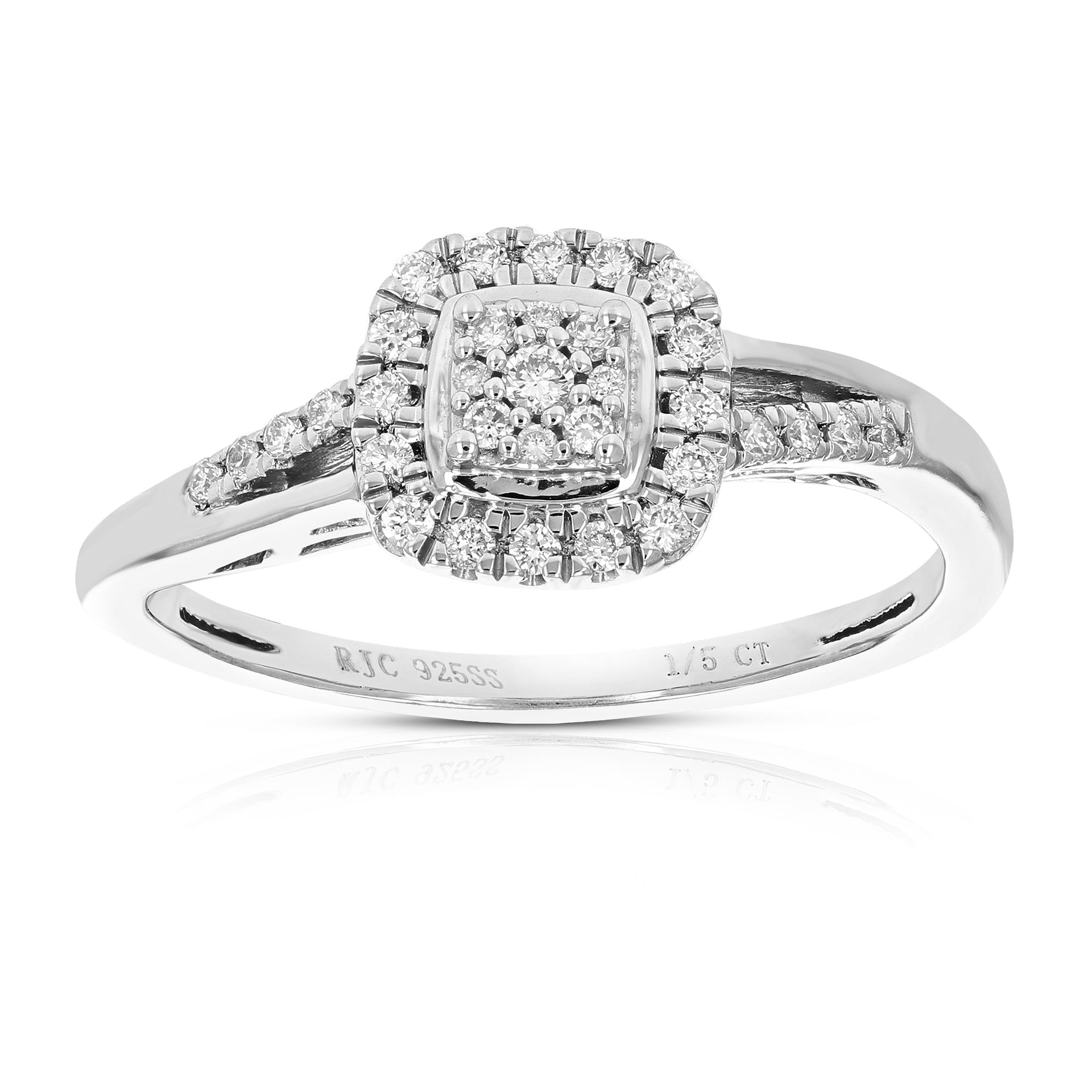 1/5 cttw Round Cut Lab Grown Diamond Wedding Engagement Ring .925 Sterling Silver Prong Set