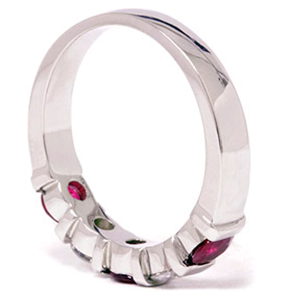 1/2ct Ruby & Diamond Wedding Anniversary 14K White Gold Ring