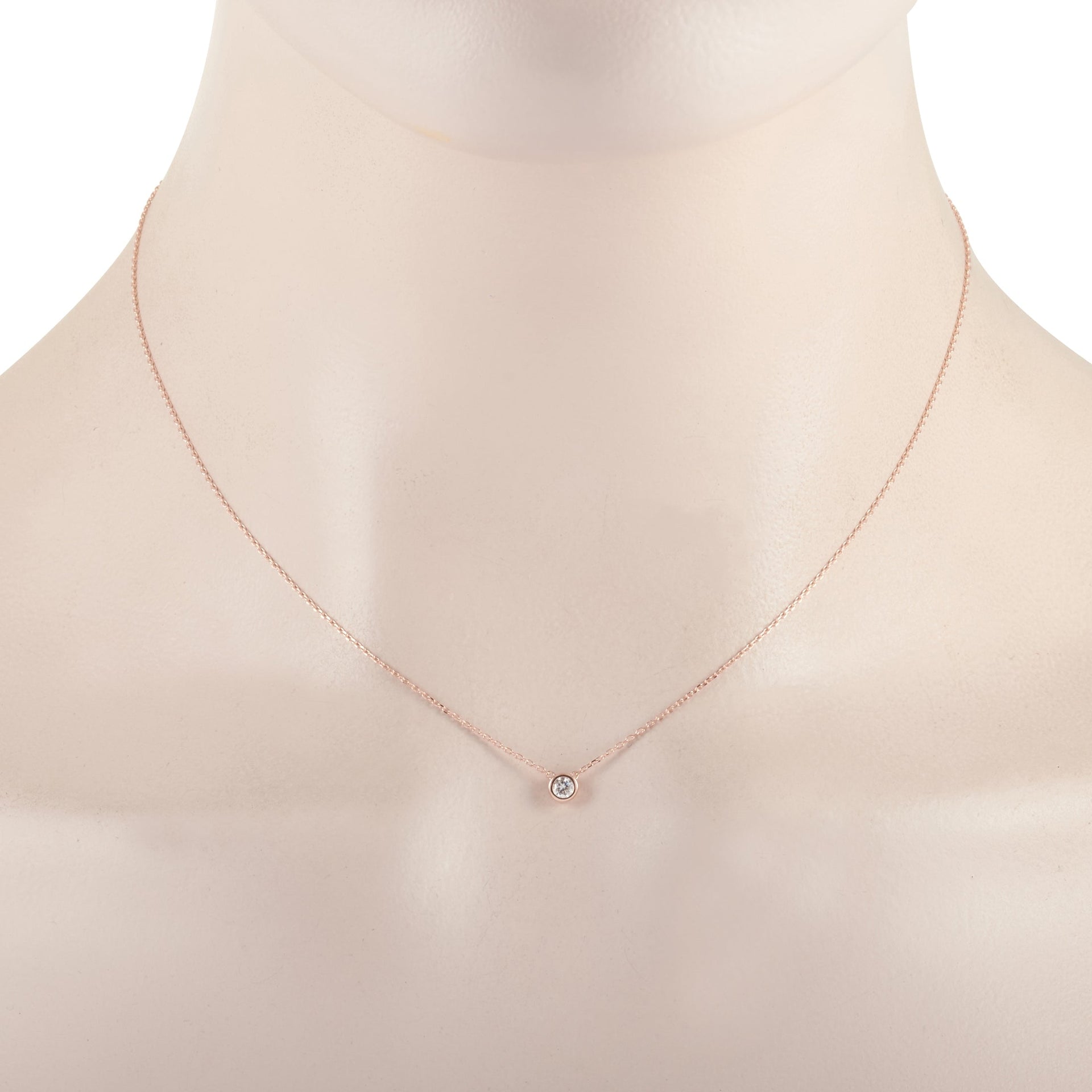 14K Rose Gold 0.10 ct Diamond Pendant Necklace