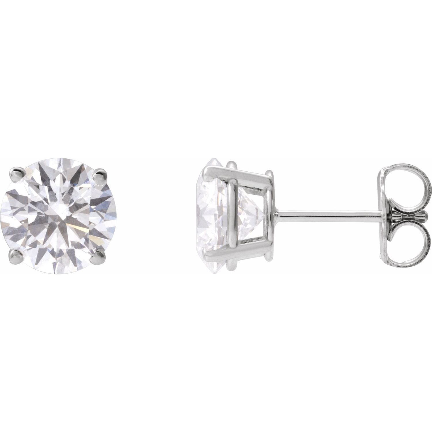 14K Gold 3ct Lab-grown Diamond Stud Earrings Clarity VS Color F-G