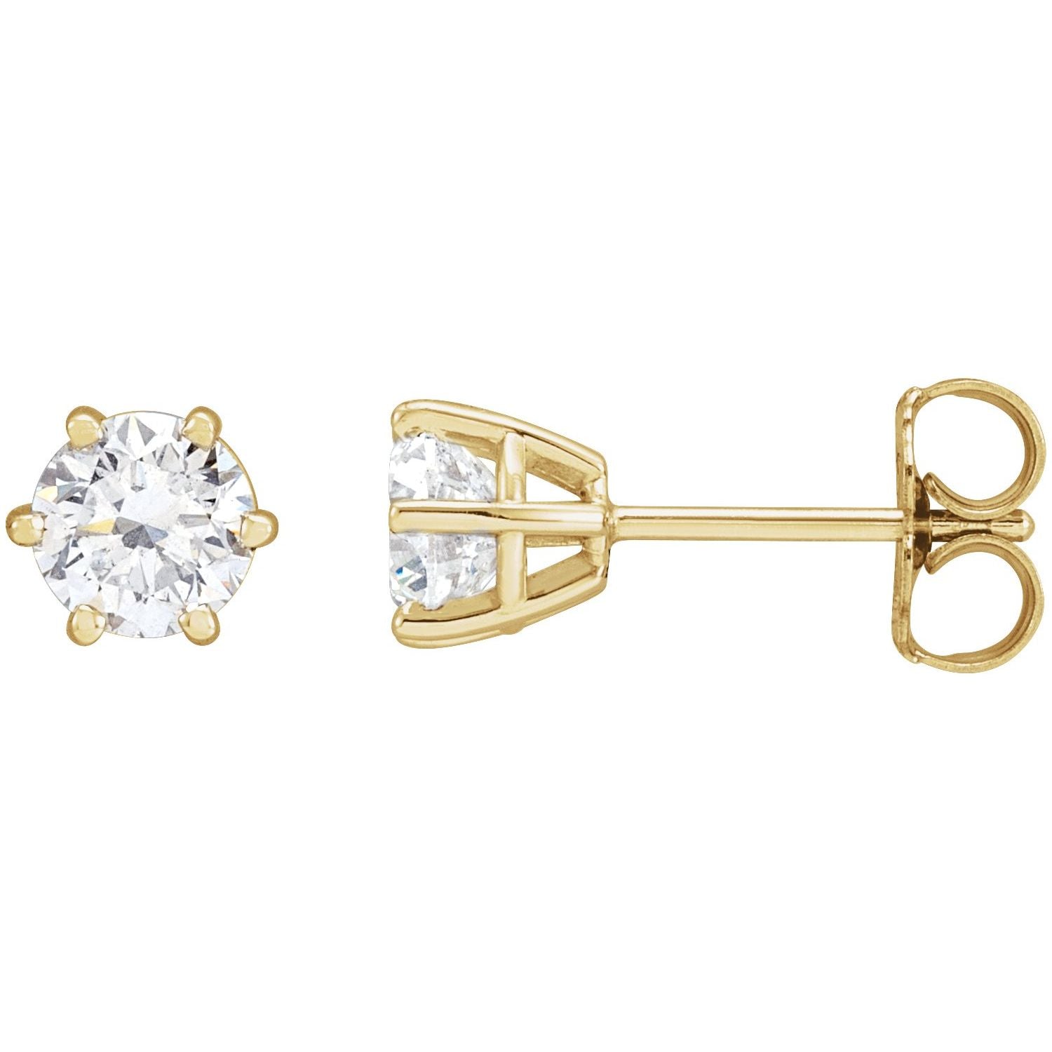 14K Gold 1ct Lab-grown Diamond Earrings Clarity SI Color G-H